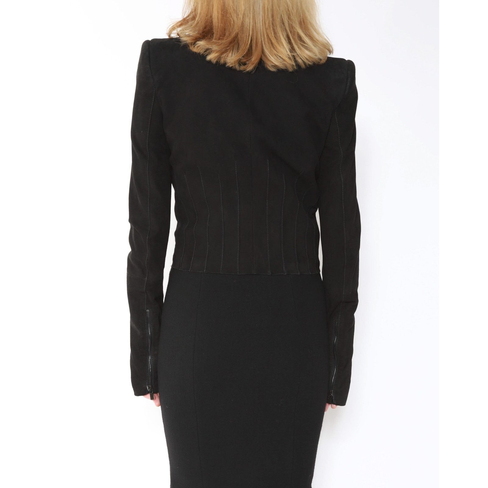 Haider Ackermann SS13 Tailored Zip Jacket in Black Suede Size XS / US 0-2 / IT 36-38 - 2 Thumbnail