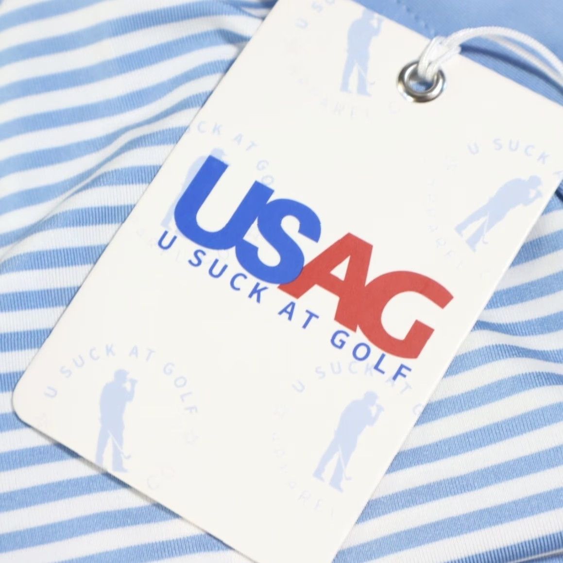 Vintage USAG Polo Shirt Blue Striped Shirt XL Men U Suck at Golf High Stretch Size US XL / EU 56 / 4 - 6 Thumbnail