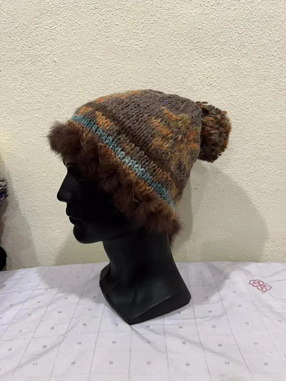 Vintage Japanese Brand Knit Beanie Hat Size ONE SIZE - 2 Thumbnail