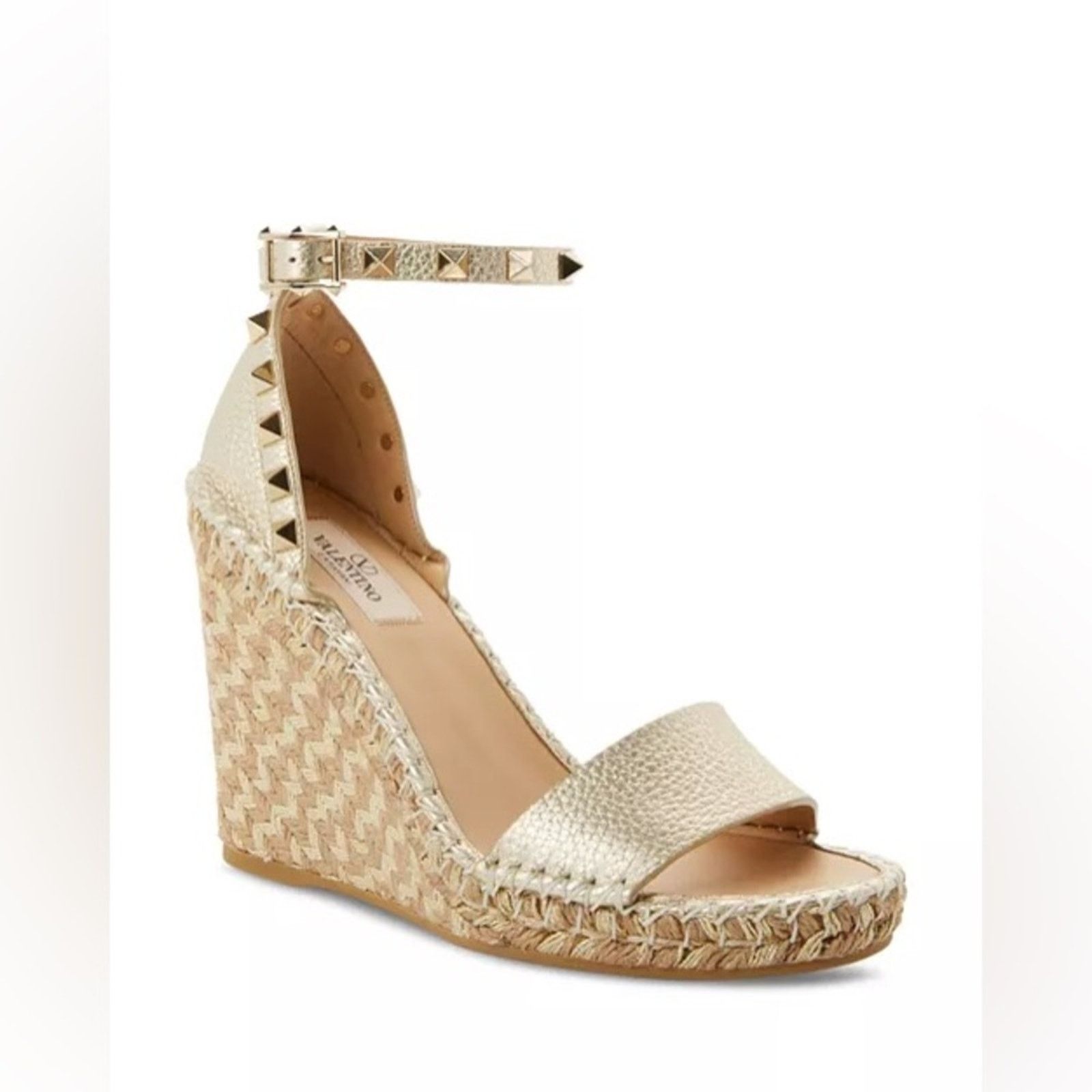 Valentino Valentino Pyramid Studded Espadrille Wedge Heel Sandals 37 Size US 7 / IT 37 - 1 Thumbnail
