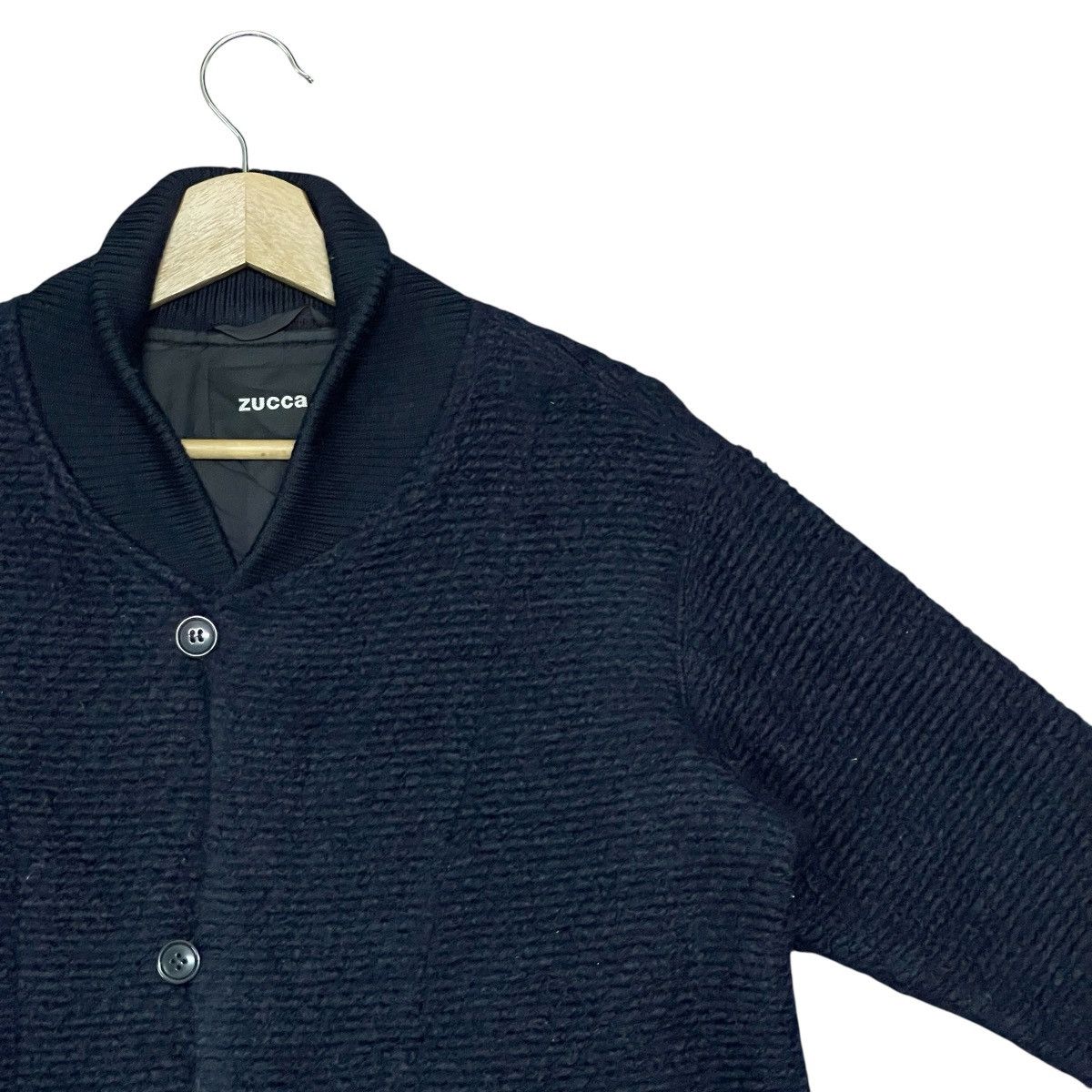 Issey Miyake Vintage Zucca by Issey Miyake Unisex Wool Knit Coat Jacket Size US M / EU 48-50 / 2 - 2 Thumbnail