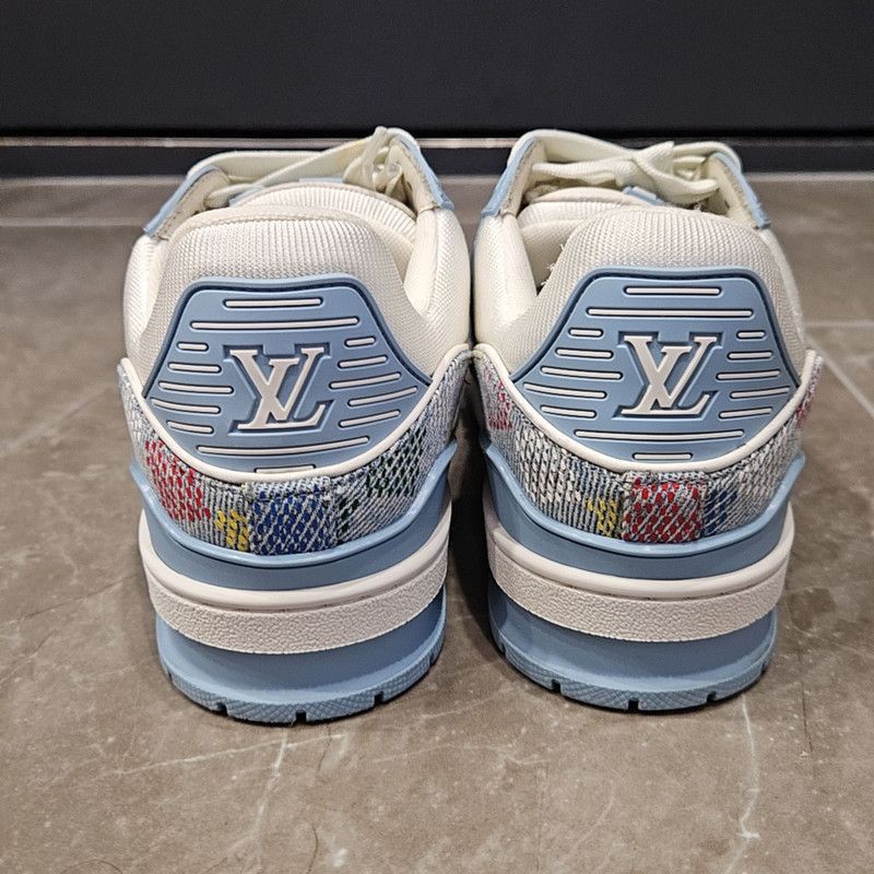 Louis Vuitton Louis Vuitton Blue Denim Low Top Sneakers -2508 Size US 6 / EU 39 - 3 Thumbnail