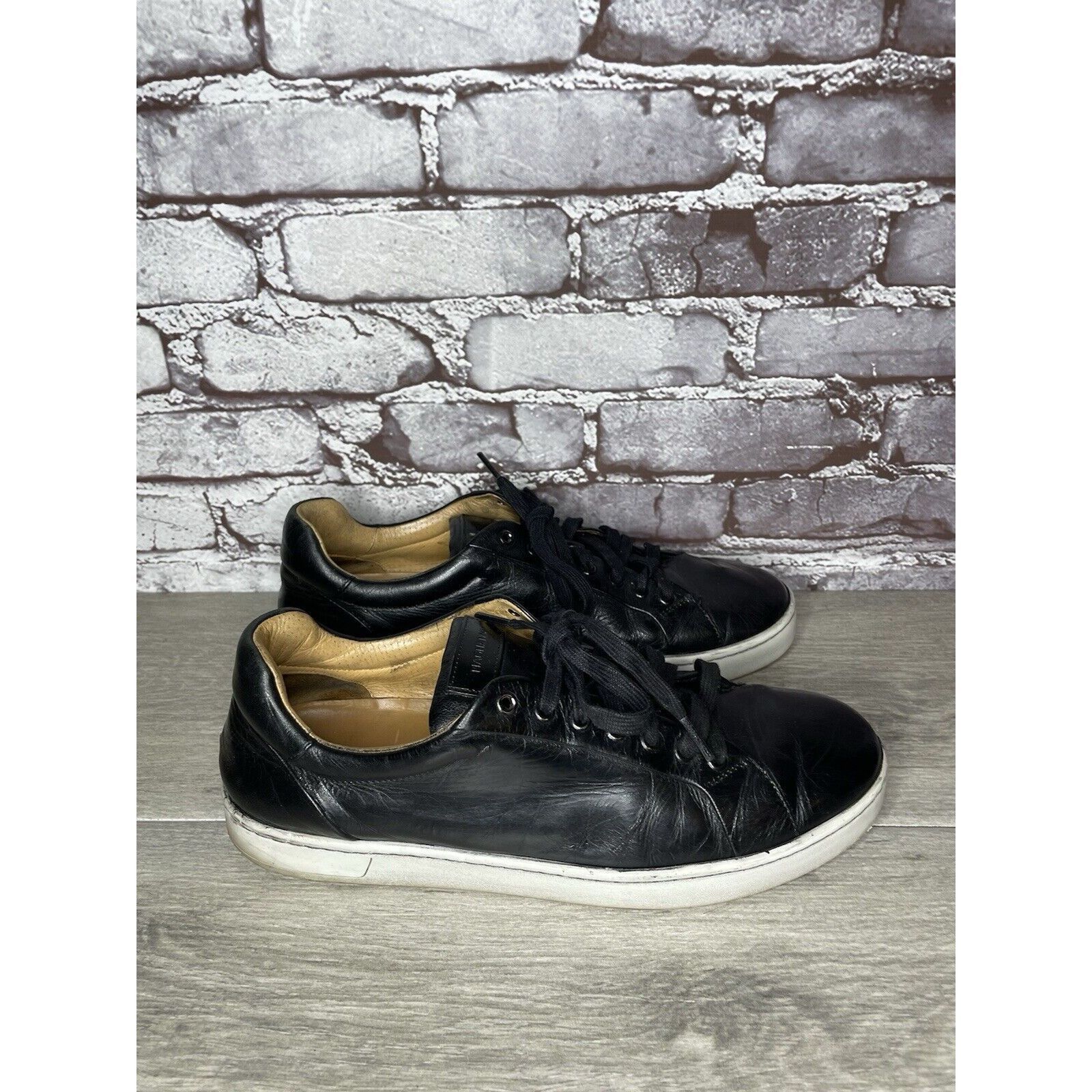 Magnanni Magnanni Elonso Black Leather Casual Lace Up Low Top Sneaker Size US 10 / EU 43 - 12 Thumbnail