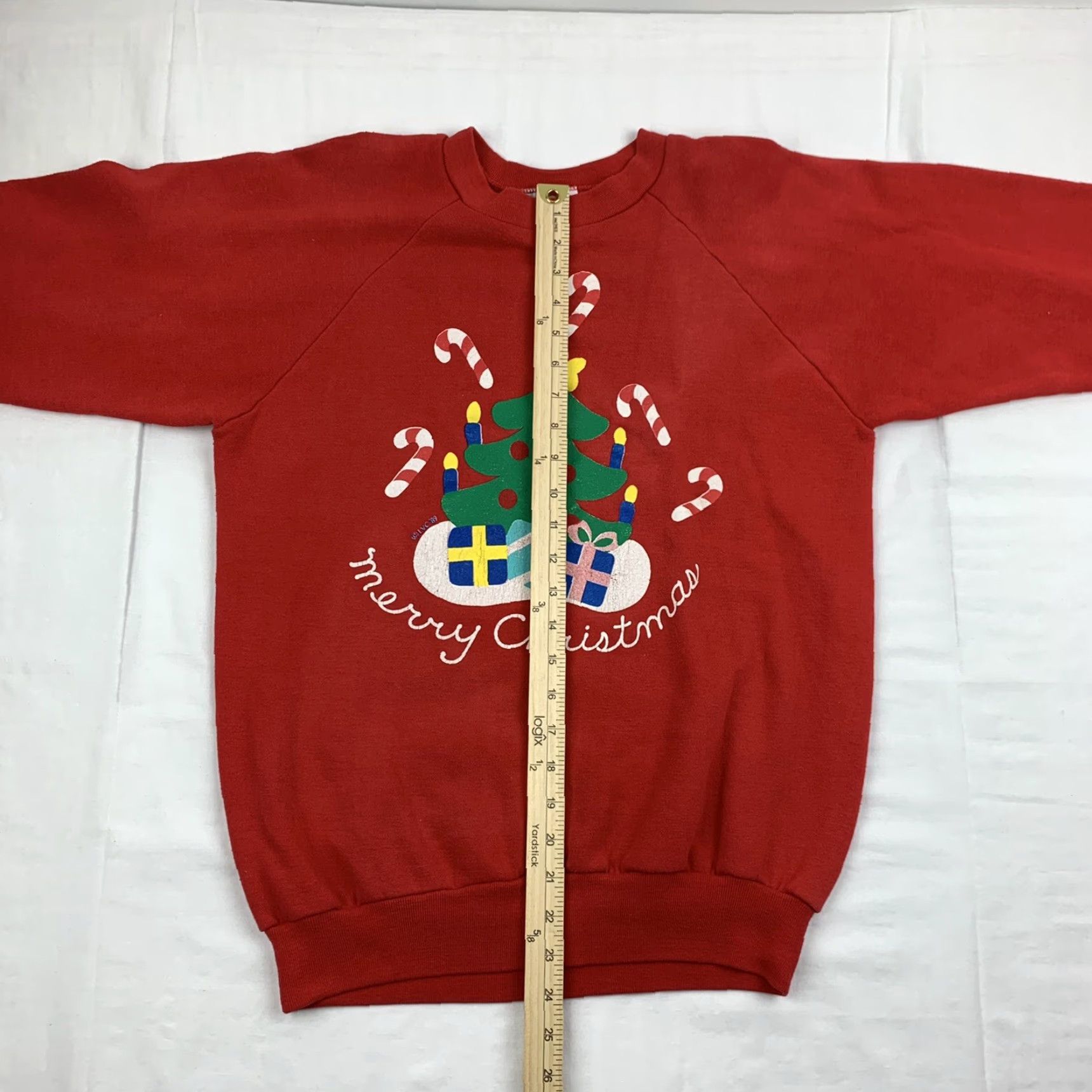 Vintage VINTAGE Healthknit Sweatshirt Men Red Christmas 80s 1989 Crewneck Large L Holiday Size US L / EU 52-54 / 3 - 6 Thumbnail