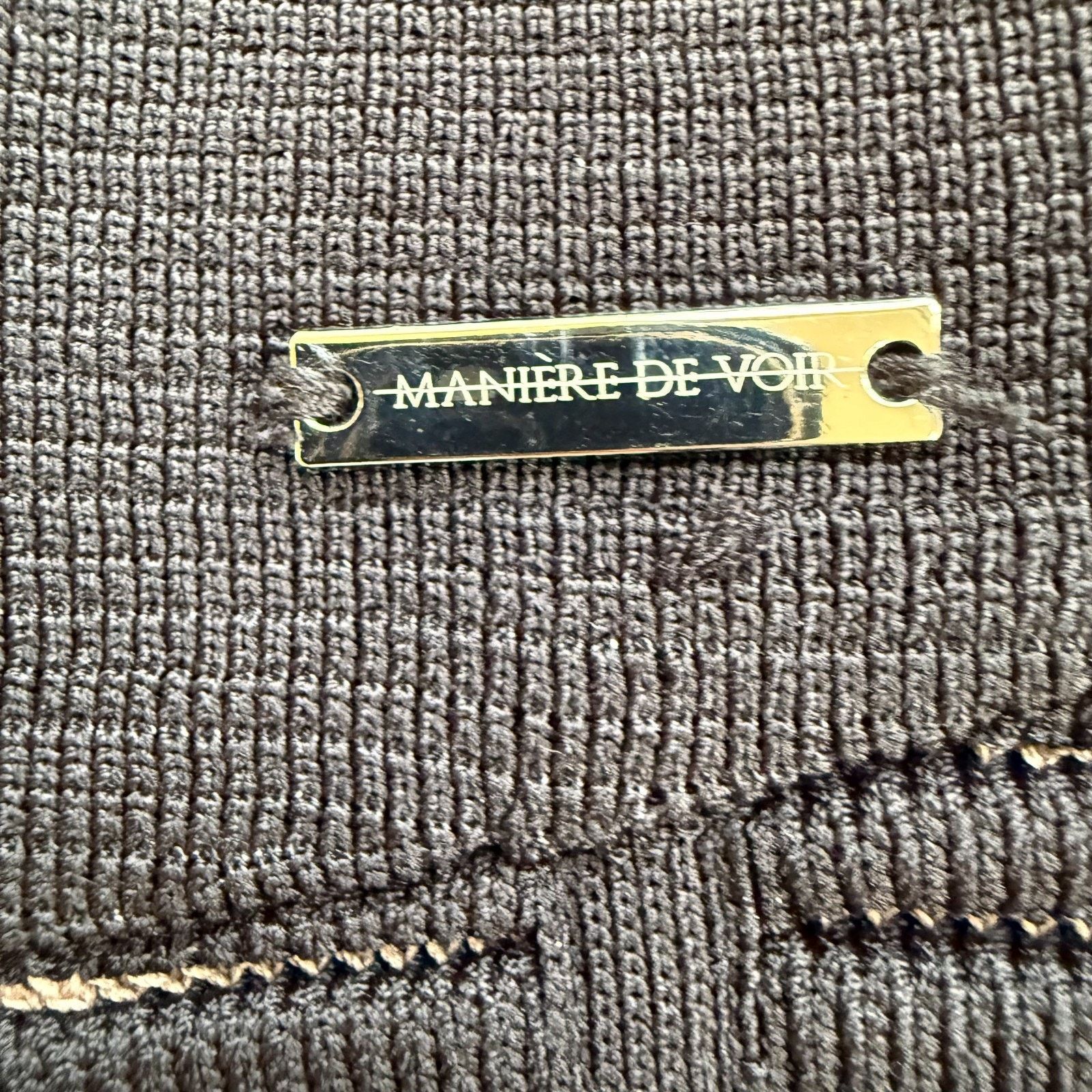 Maniere De Vior Maniere De Voir Bandage Flare Pants Y2K Ribbed Knit Stripe Size 22" - 4 Thumbnail