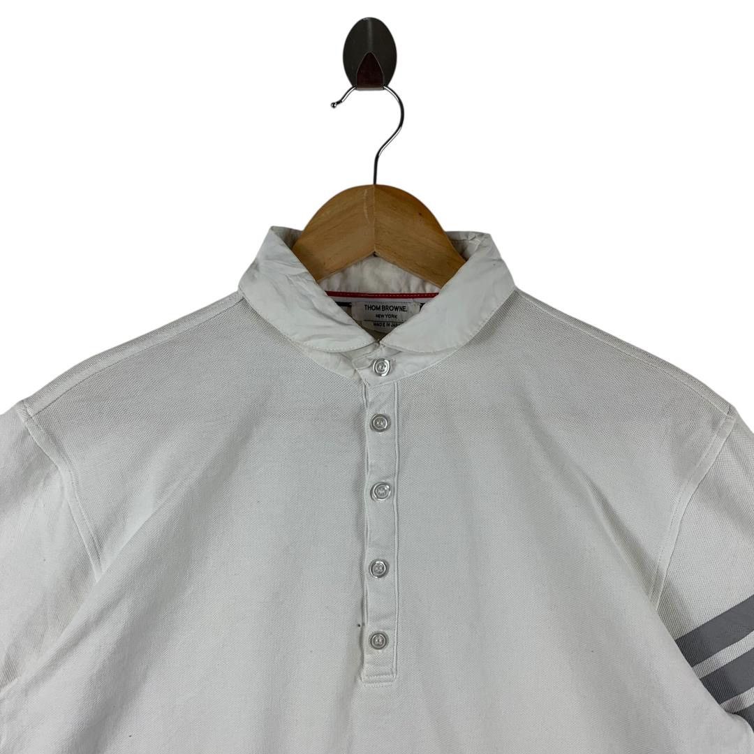 Thom Browne THOM BROWNE White polo tee Size US M / EU 48-50 / 2 - 2 Thumbnail