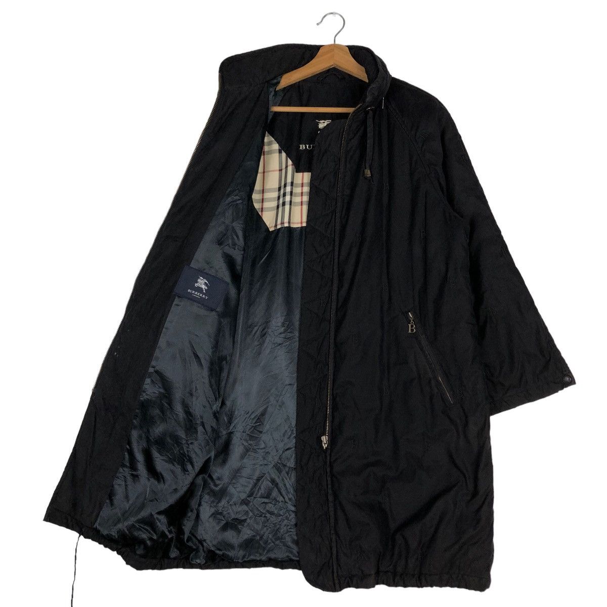 Burberry 🔥Vintage Long Jacket Rich Black Nova Check Burberry London Size US M / EU 48-50 / 2 - 9 Thumbnail