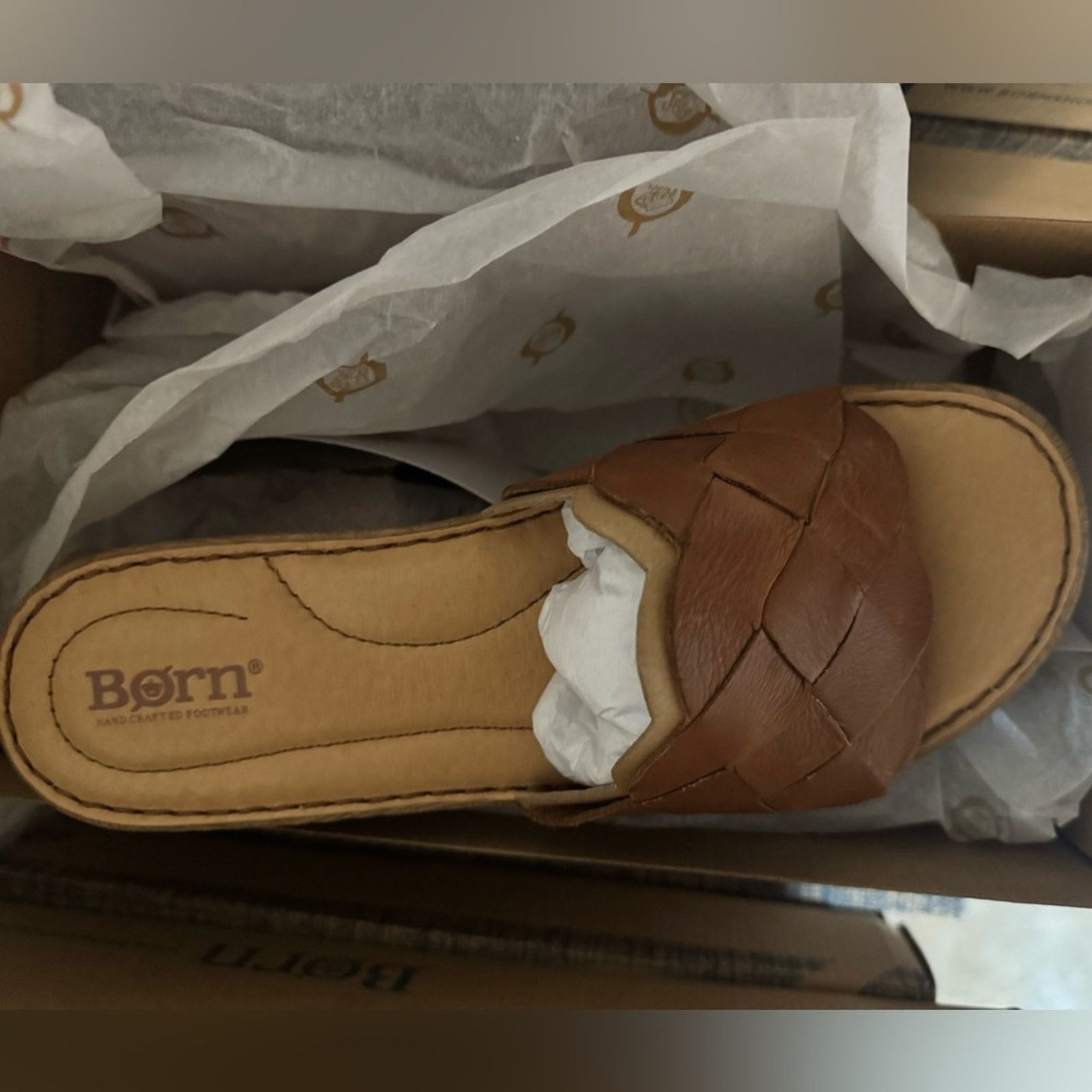 Born 🎉LAST PIECE 🎉 Born Aleah Slide Sandals - Leather Size US 7 / IT 37 - 5 Thumbnail