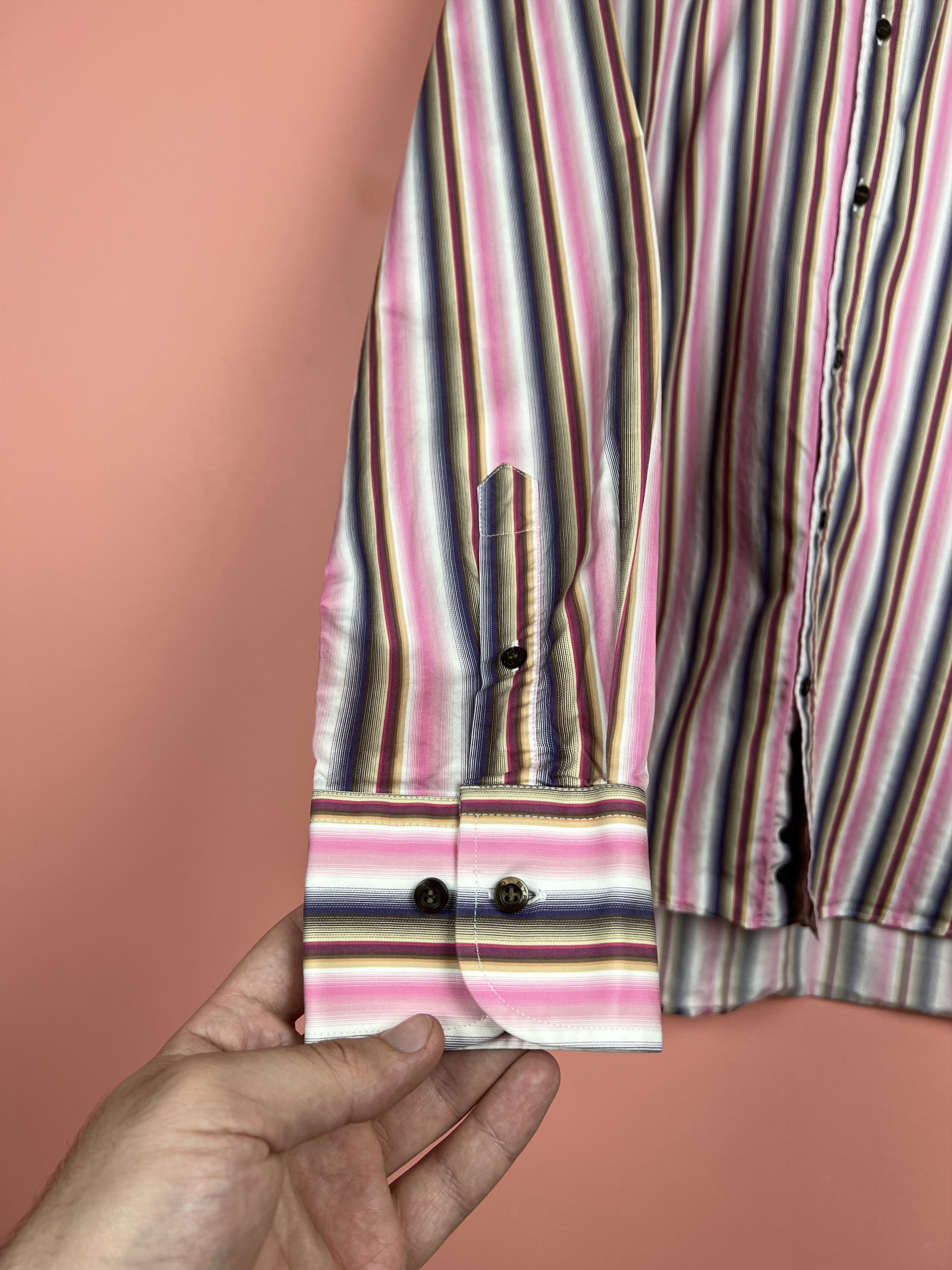 Etro Etro luxury classic shirt button striped Size US L / EU 52-54 / 3 - 5 Thumbnail