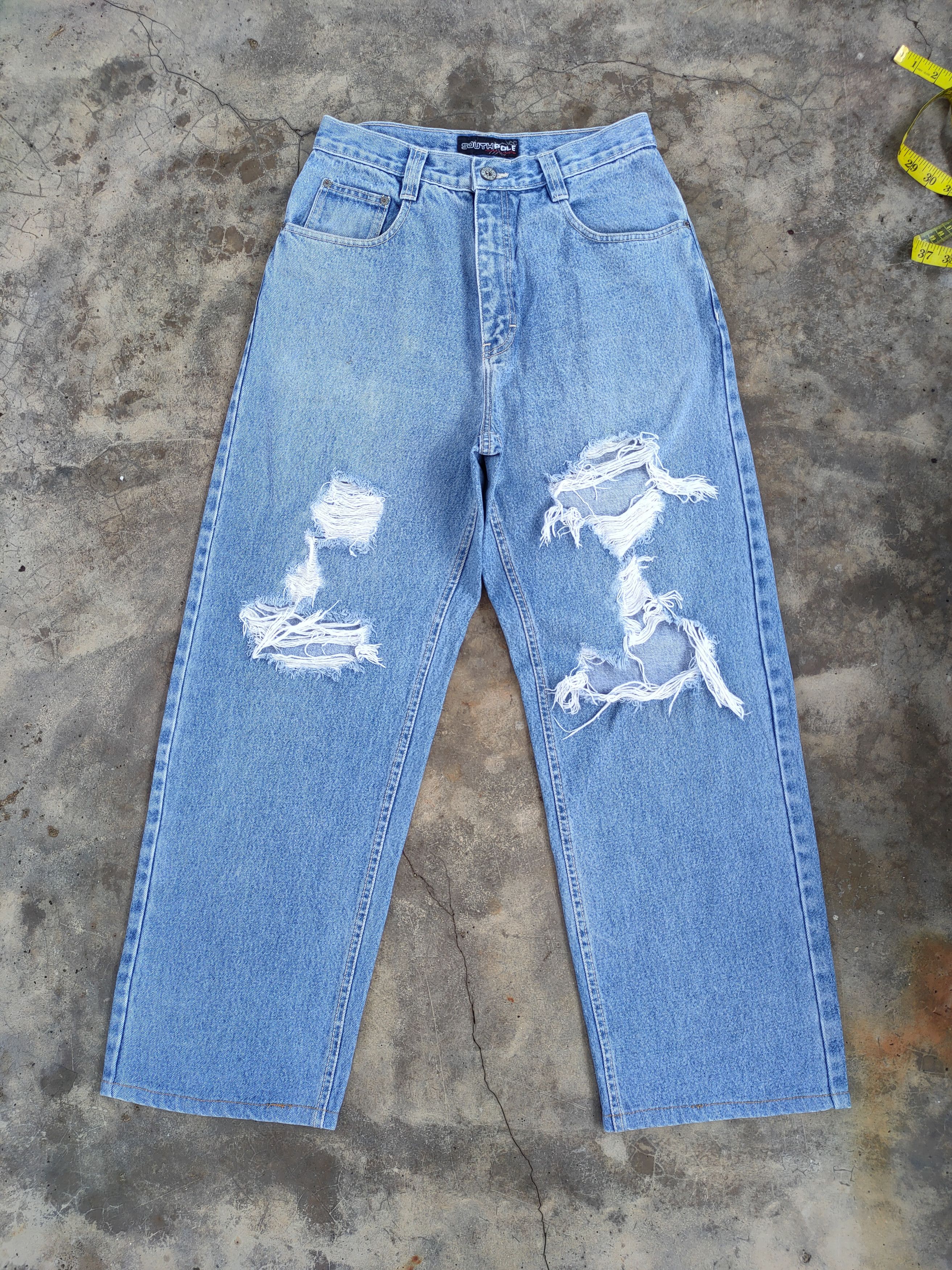 Southpole VINTAGE SOUTH POLE FADED DISTRESSED JEANS DENIM PANTS Size US 30 / EU 46 - 1 Thumbnail