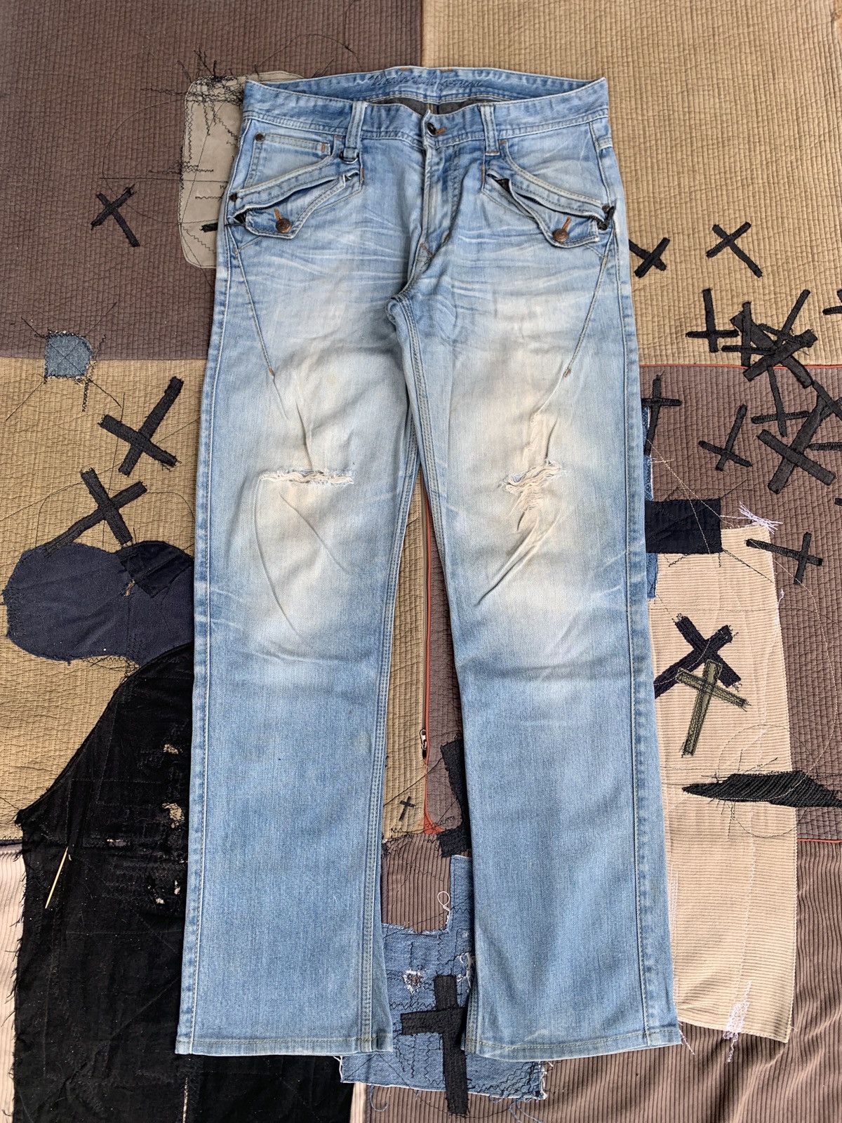 Nicole Club Nicloe Club For Men Bootcut Jeans Distressed ERD Size US 32 / EU 48 - 1 Thumbnail