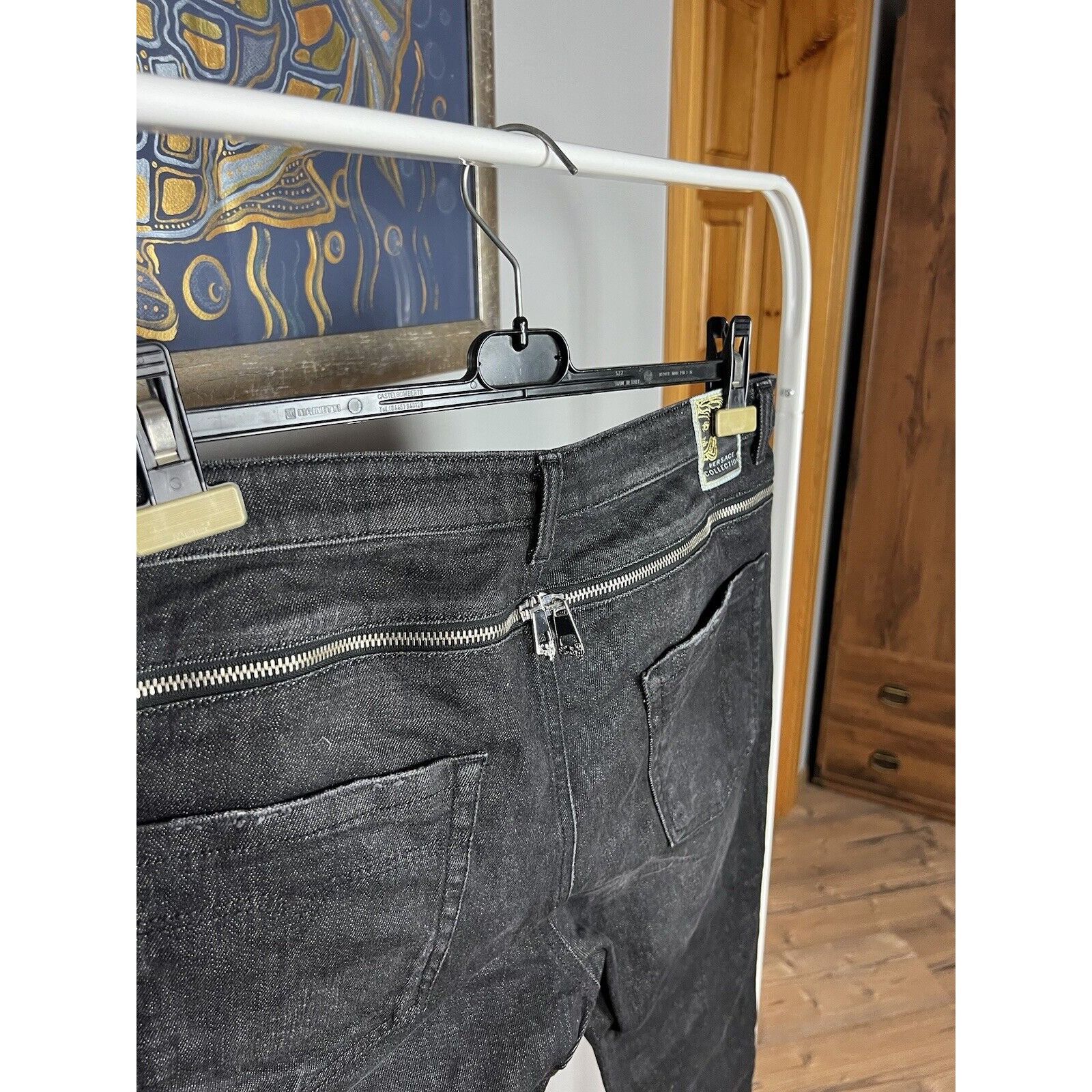 Versace MINT! Versace Collection Dark Black Men`s Slim Fit Jeans Pan Size US 36 / EU 52 - 8 Thumbnail