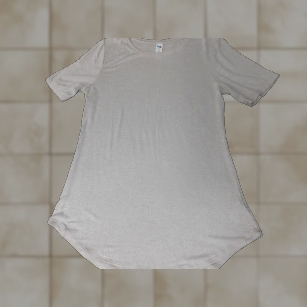 Old Navy Old Navy Womens Blouse Small Beige Crew Neck Short Sleeve Pullover Cotton Blend Solid Regular Fit Stretch Button Casual Size S / US 4 / IT 40 - 1 Thumbnail