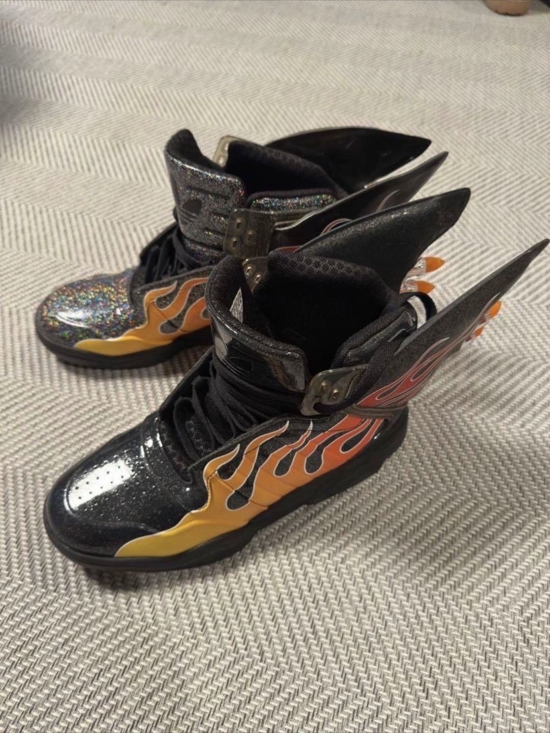 Adidas Very rare adidas x jermy scott flame printed hi sneakers Size US 7.5 / EU 40-41 - 2 Thumbnail