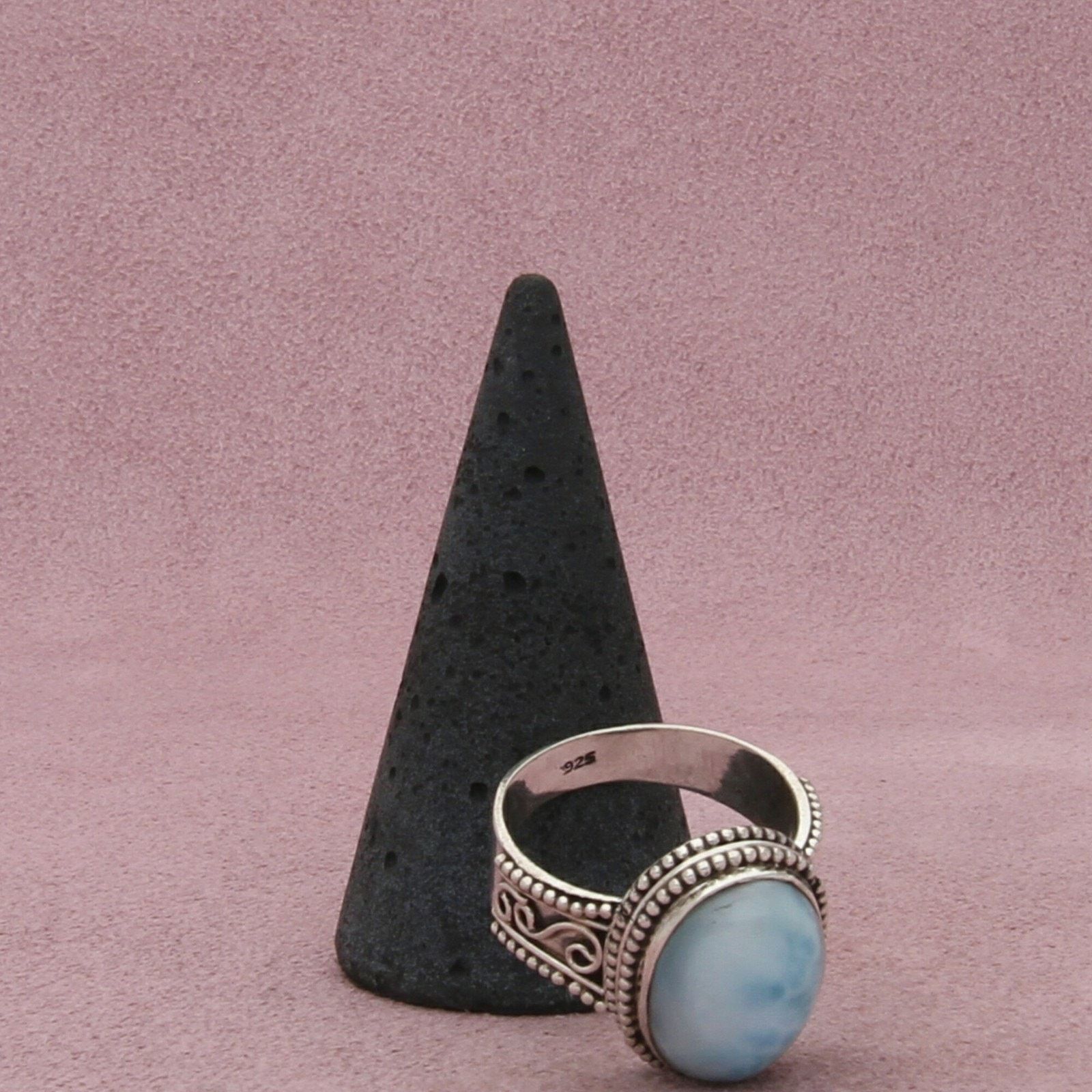 Sterling Silver sterling silver beaded scroll blue larimar ring size 8.75 Size ONE SIZE - 5 Thumbnail