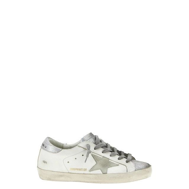 GOLDEN GOOSE Super-Star Women's White/Silver Low Top Sneaker