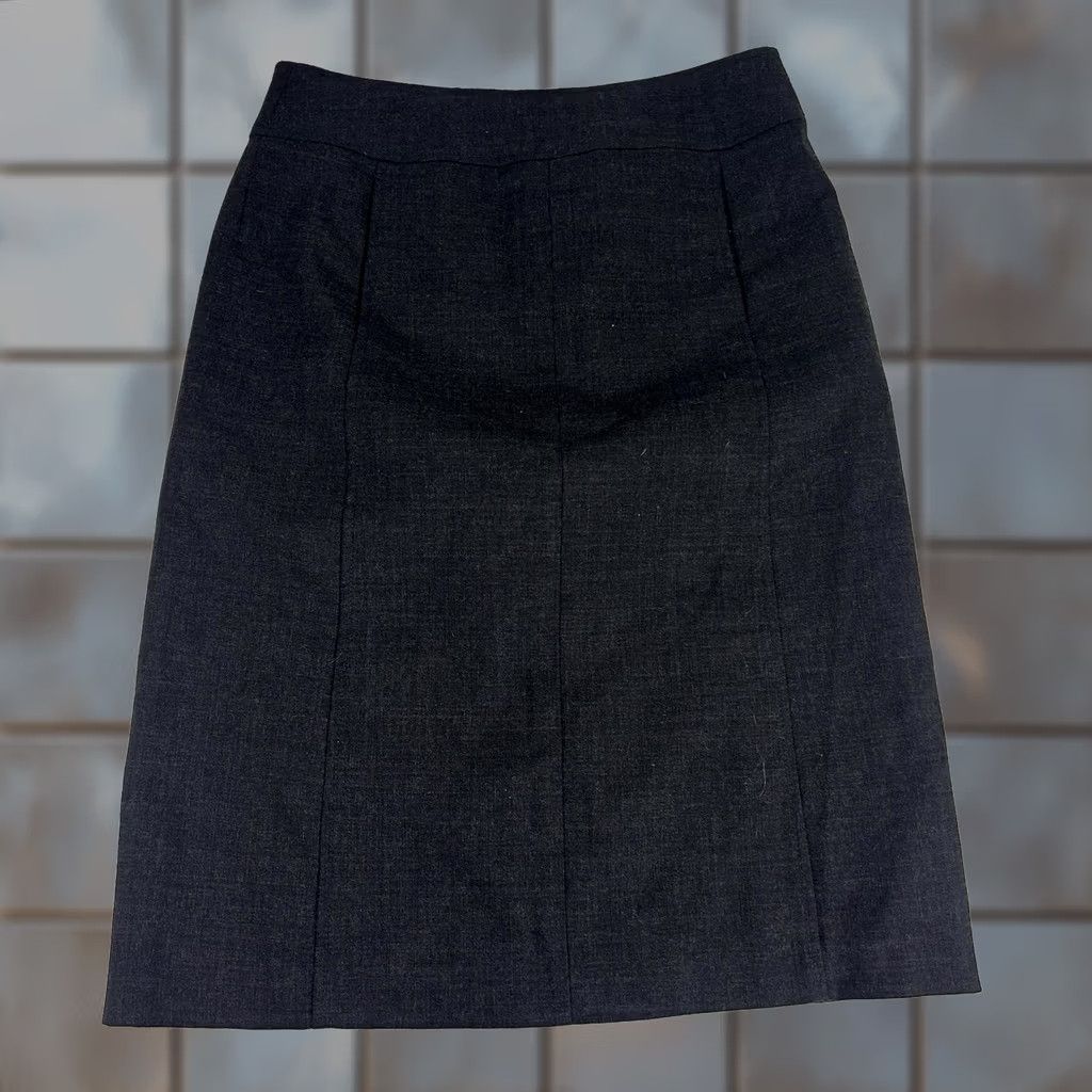 J.Crew J.CREW Pencil Skirt Charcoal Gray Wool Blend Size 6 Women Long Formal Dress Plaid? (Oops) Size 28" / US 6 / IT 42 - 1 Thumbnail