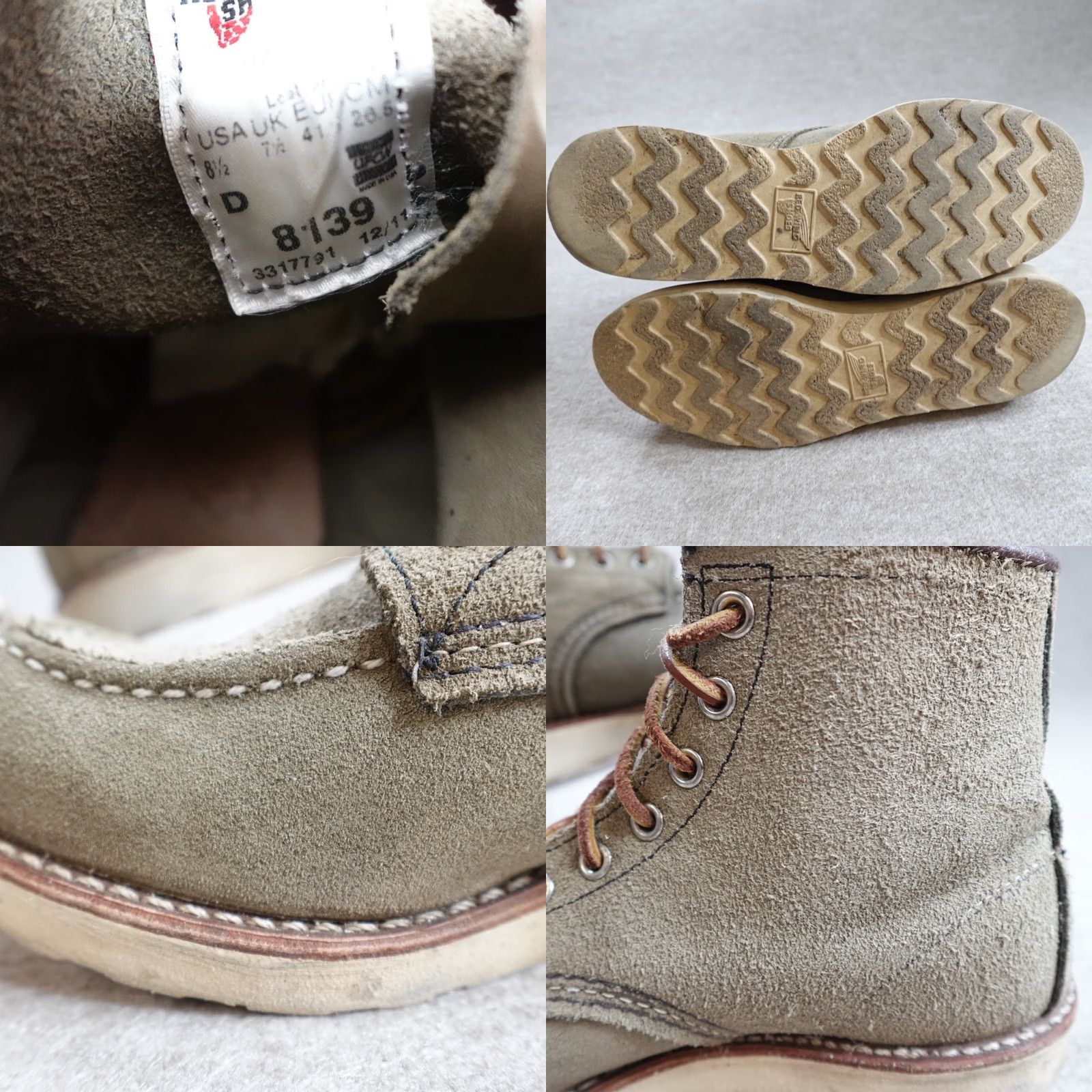 Nigel Cabourn Red Wing Shoes Boots 8.5 Gray Suede Roughout 8139 Nigel Cabourn 2010 Mens Combat Leather Gray Boots Size US 9 / EU 42 - 9 Thumbnail