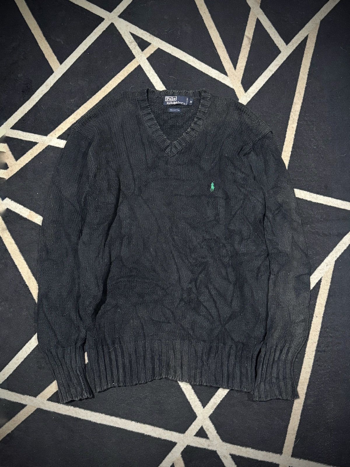 Polo Ralph Lauren Vintage Polo Ralph Lauren Knit Wool Sweater Balck Washed Size US M / EU 48-50 / 2 - 1 Thumbnail