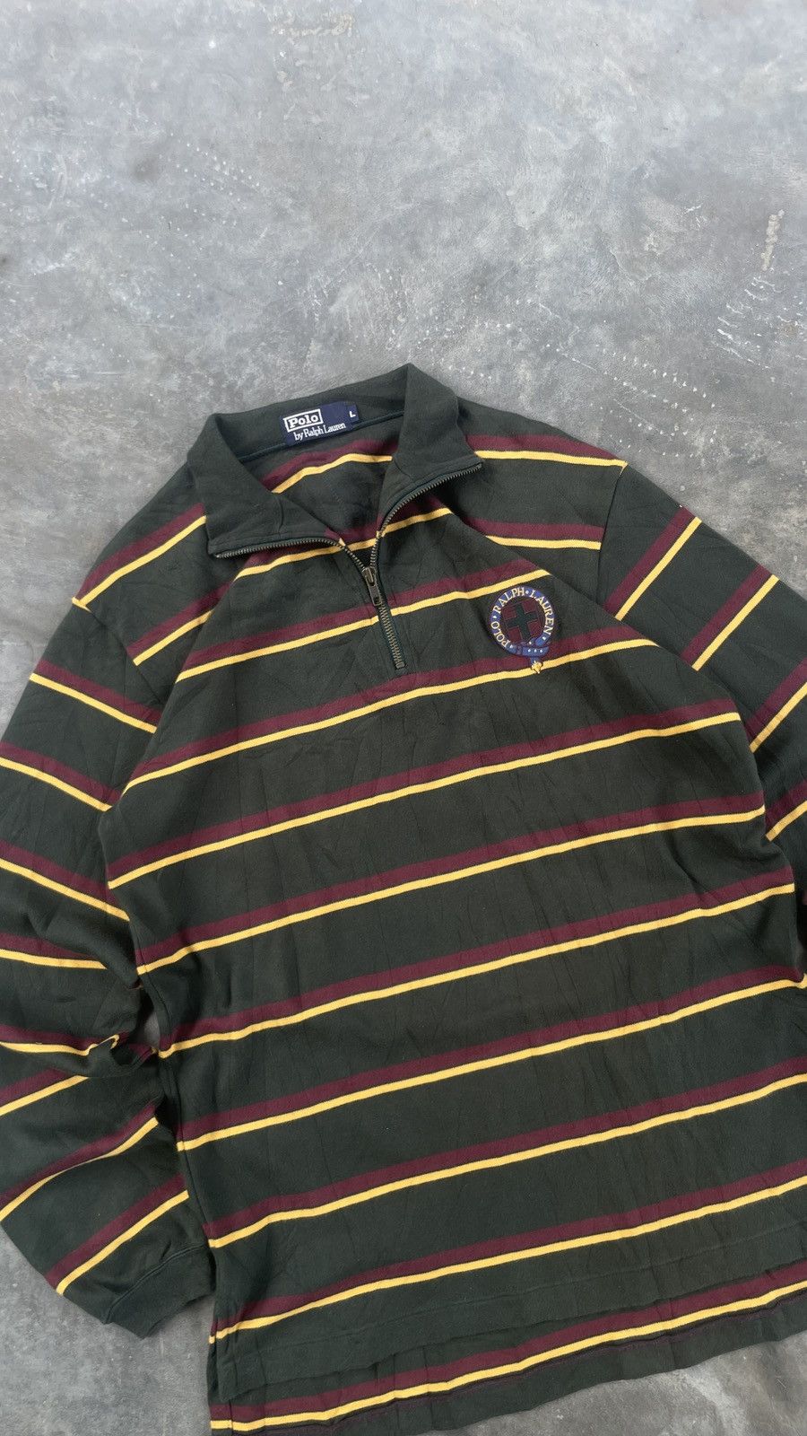 Polo Ralph Lauren Y2K Polo Raplh Lauren Stripe Halfzipper Size US M / EU 48-50 / 2 - 2 Thumbnail