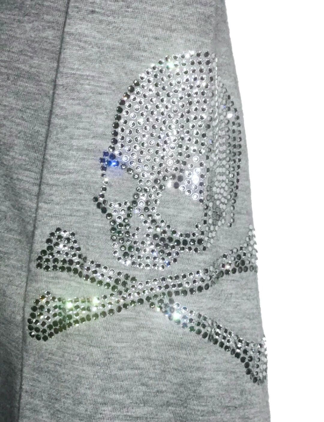 Mastermind Japan MMJ Gray 7/8 Sleeve Rhinestone Skull Tee Size M Size US M / EU 48-50 / 2 - 5 Thumbnail