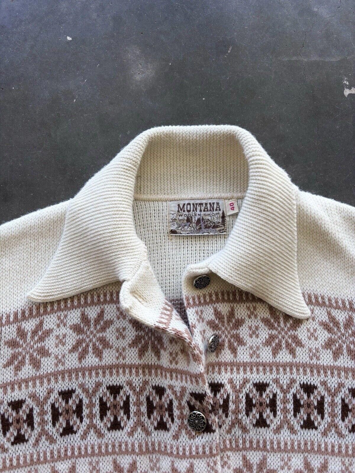 Vintage Vintage 70s 80s Montana Woolen Shop Button Up Sweater Sz 40 Size M / US 6-8 / IT 42-44 - 6 Thumbnail