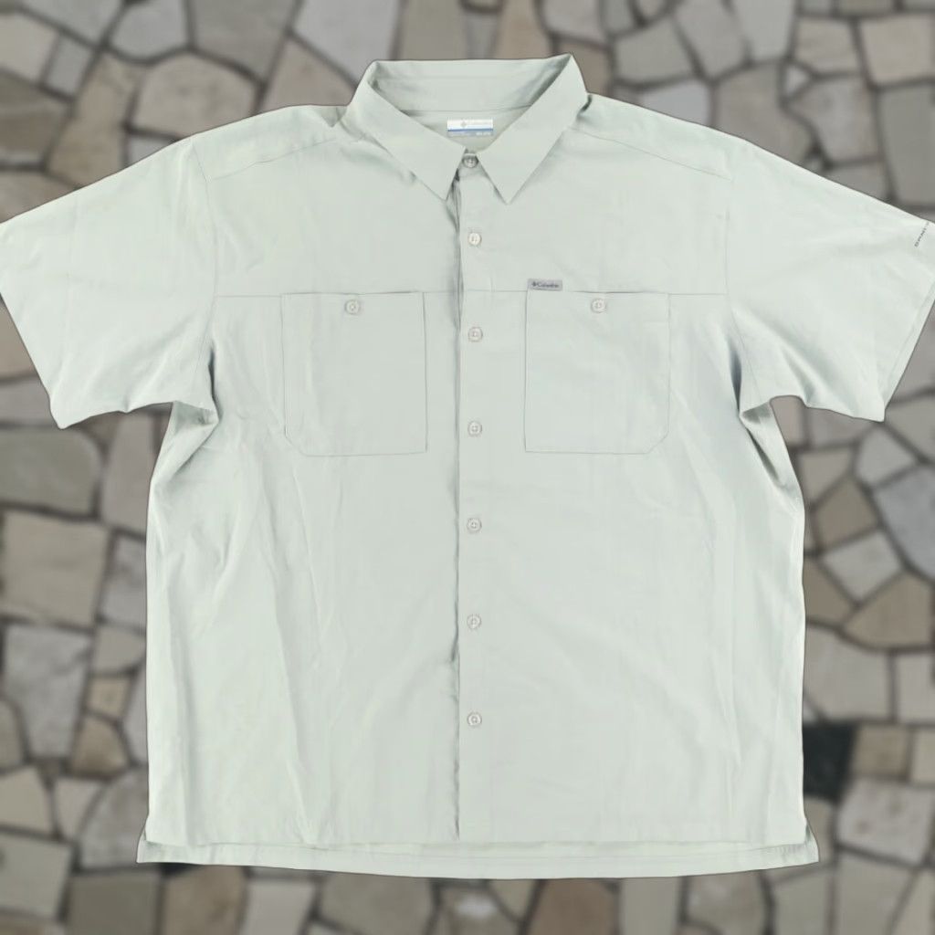 Vintage Columbia Omni-Shade Solid Button Up Shirt Gray Men's 2XL Size US XXL / EU 58 / 5 - 1 Thumbnail