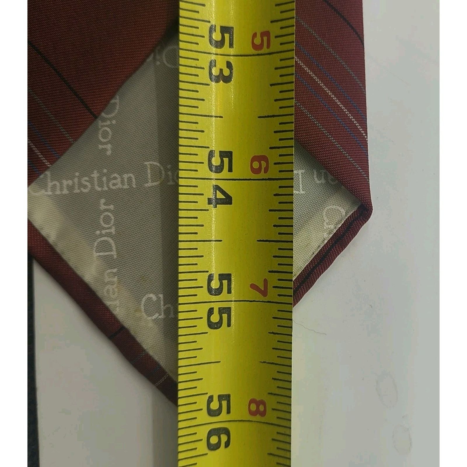 Christian Dior Monsieur Vintage Christian Dior Men's Burgundy Stripe Tie 3"W x 56"L Size ONE SIZE - 10 Thumbnail