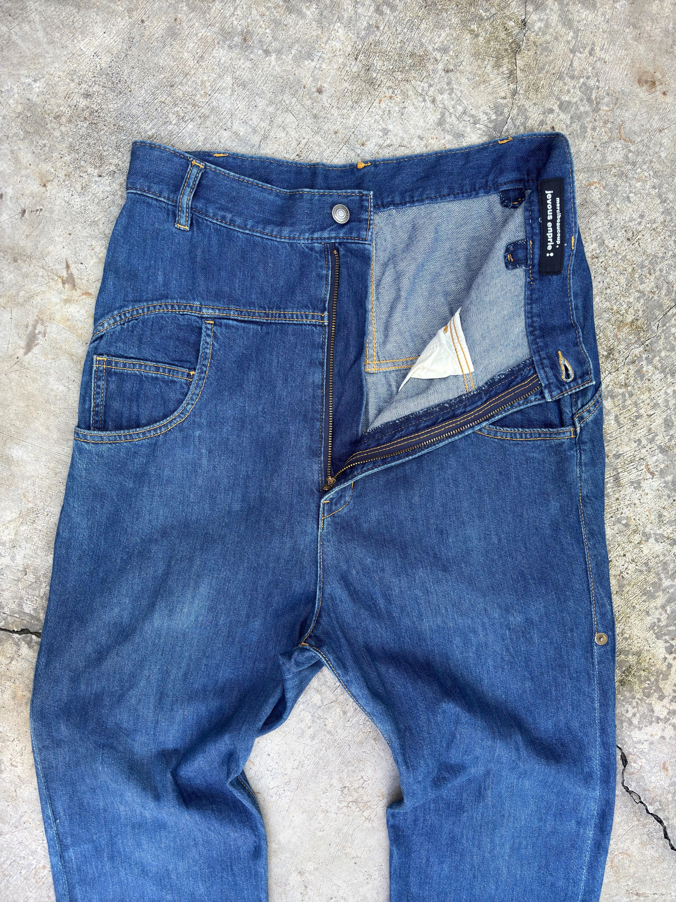 Issey Miyake × mercibeaucoup Mercibeaucoup By Issey Miyake Drop Crotch Blue Jeans Size 32" / US 10 / IT 46 - 4 Thumbnail