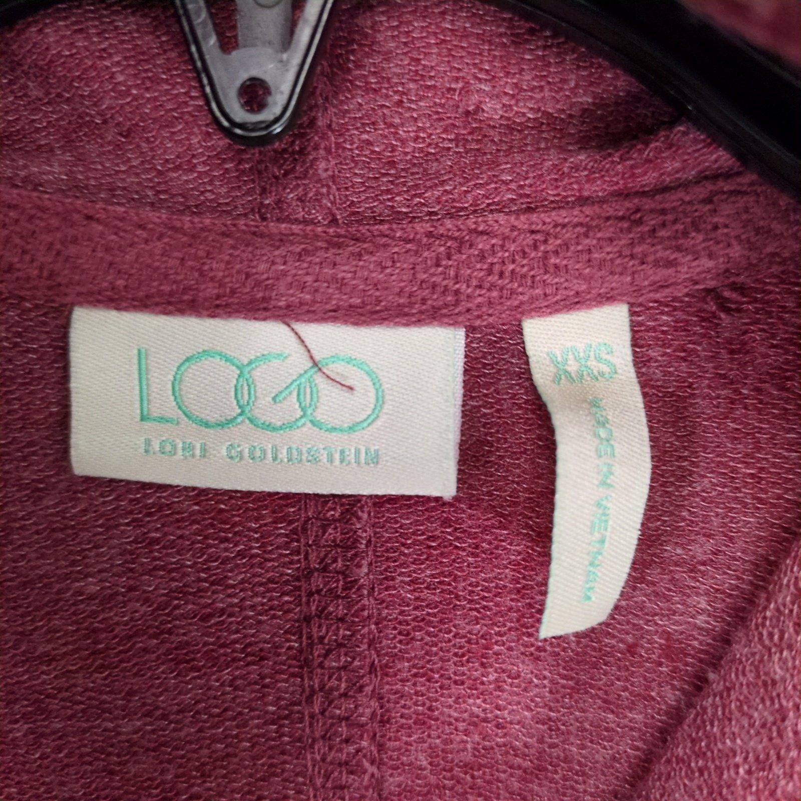 Logo Athletic LOGO Lori Goldstein Burgundy Oversize Full Zip Hoodie Jacket Size XXS / US 00 / IT 34 - 2 Thumbnail