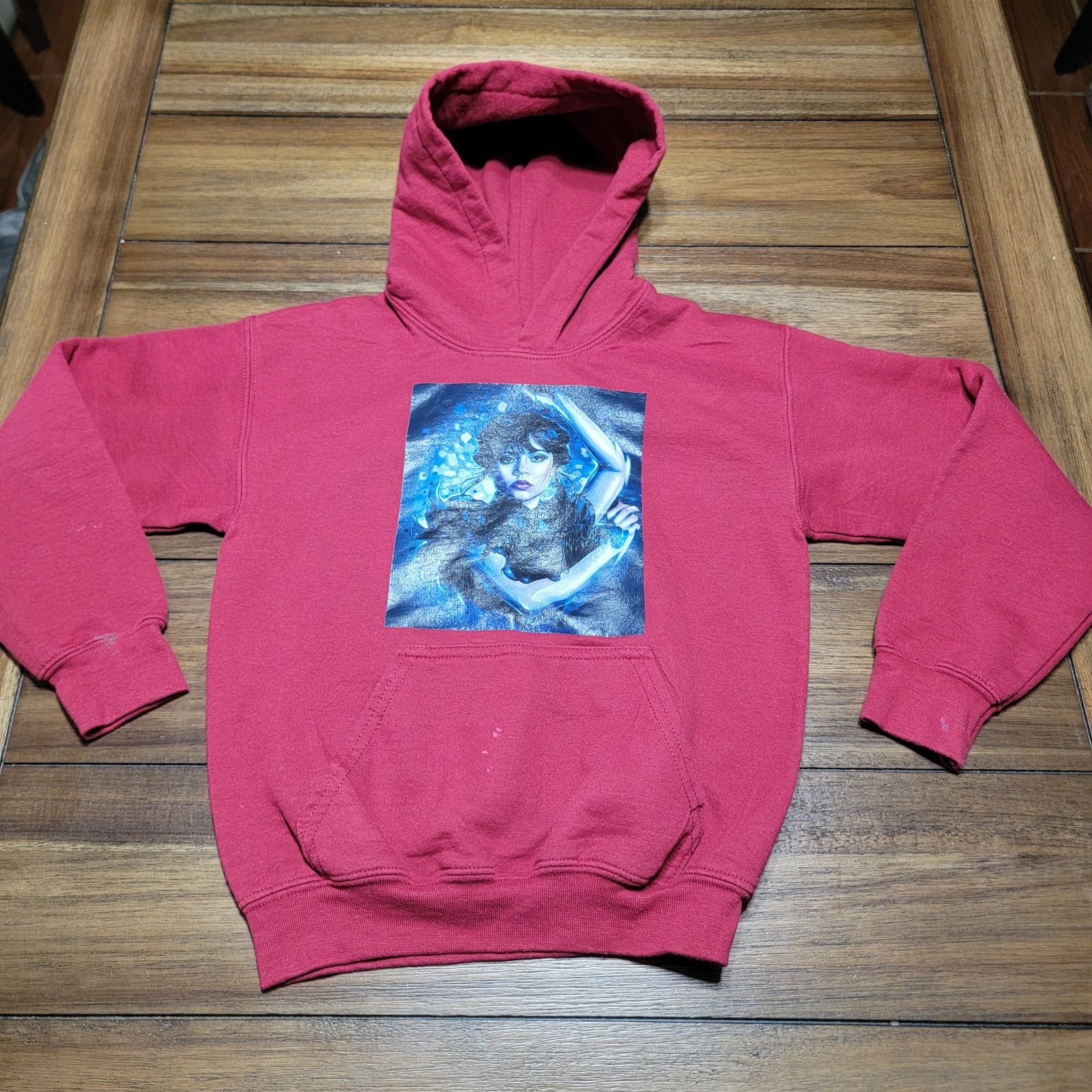 Gildan Wednesday LS Burgundy Hoodie (Gildan) - Size XS Size XS / US 0-2 / IT 36-38 - 1 Thumbnail