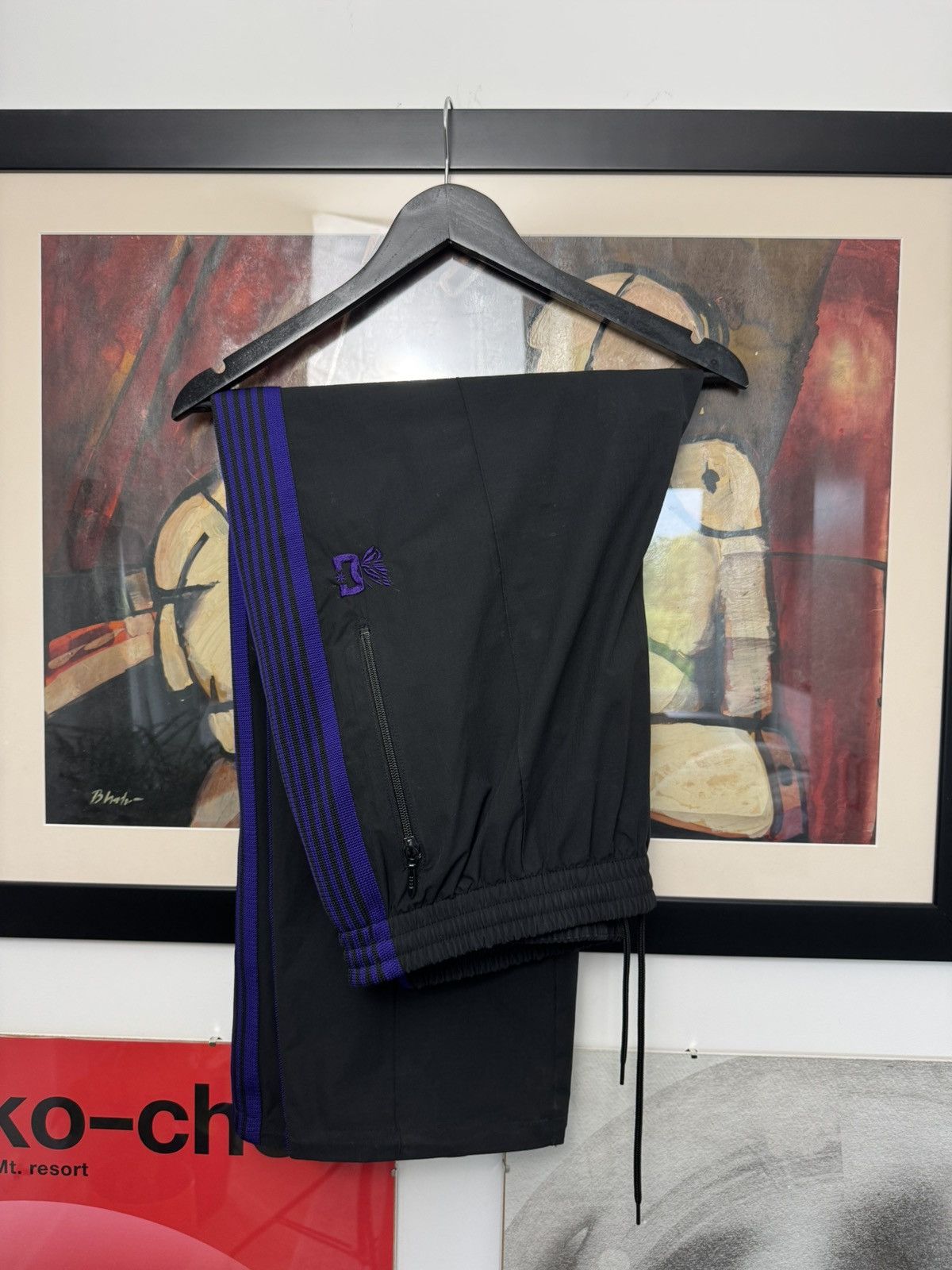 Needles Needles x DC Shoes Track Pants - Black Purple Japanese Rare Size US 33 - 2 Thumbnail