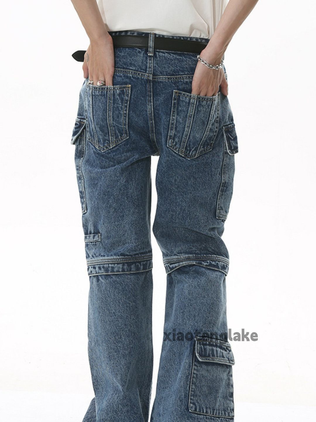 Jean × Vintage washed faded cleanfit yuppie bootcut grunge cargo jeans Size US 32 / EU 48 - 4 Thumbnail
