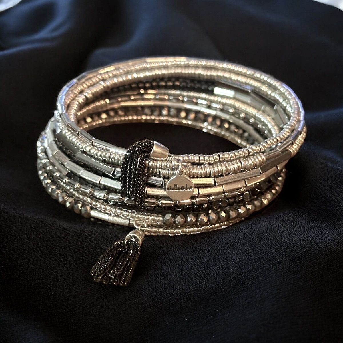 Other Stella & Dot Celine silver tone beaded coil wrap bracelet Size ONE SIZE - 1 Thumbnail