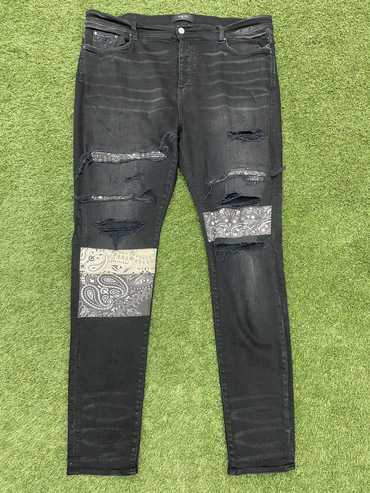 Size 40 Amiri Black MX1 White Bandana $1090 Retail