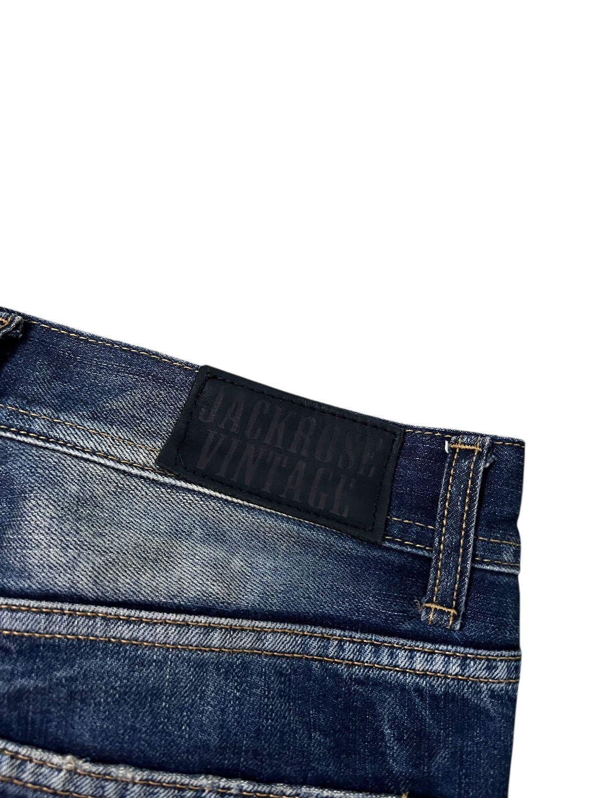 Japanese Brand 💥Flare💥Vintage Jack Rose Distress Patchwork Jean Size US 33 - 17 Thumbnail