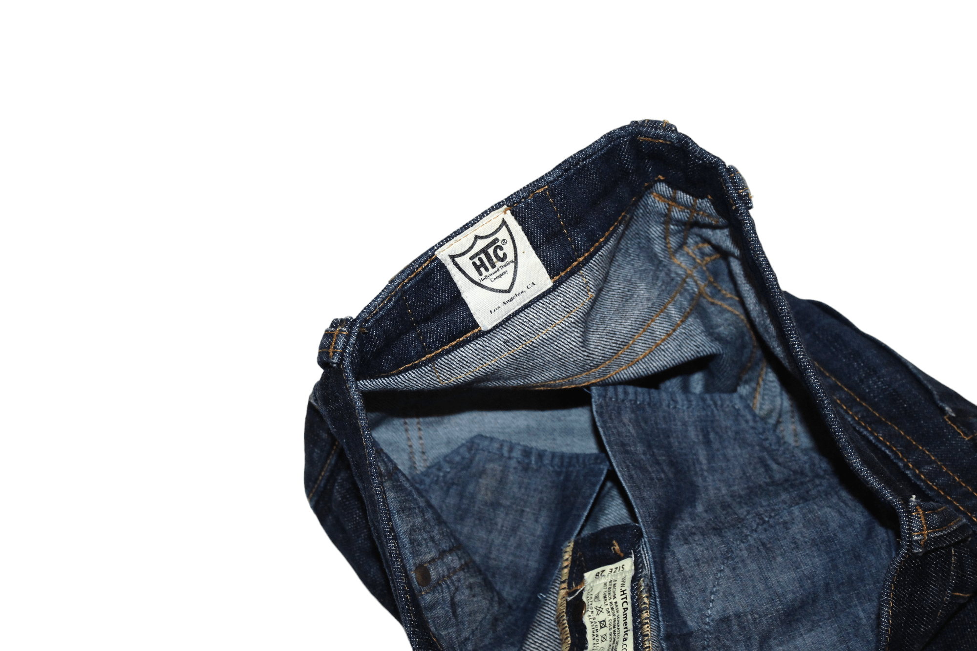 Hollywood Trading Company HTC Los Angeles Blue Raw Denim Straight-Leg Low Rise Jeans Size 28" / US 6 / IT 42 - 6 Thumbnail