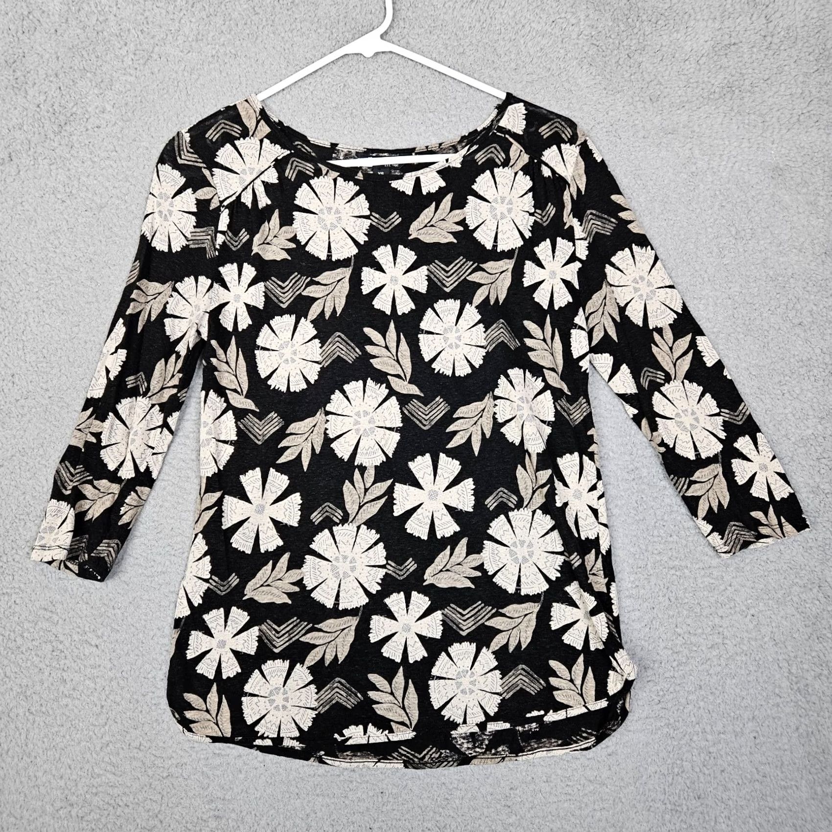 Lucky Brand Lucky Brand Women's Top Floral Round Neck XS Short Sleeve Multicolor Casual Shirt Women XS Nine? Size XS / US 0-2 / IT 36-38 - 4 Thumbnail