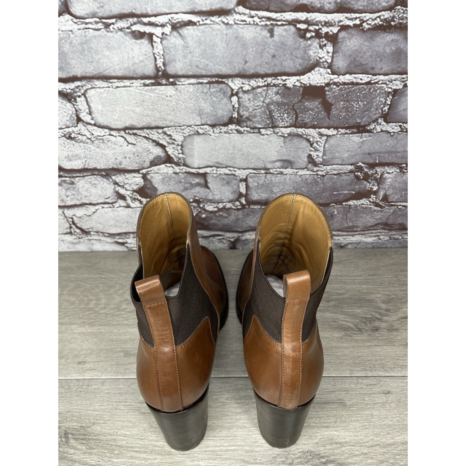 Sartore Sartore Paris Brown Leather Ankle Chelsea Vibram Heel Bootie Size US 7.5 / IT 37.5 - 5 Thumbnail