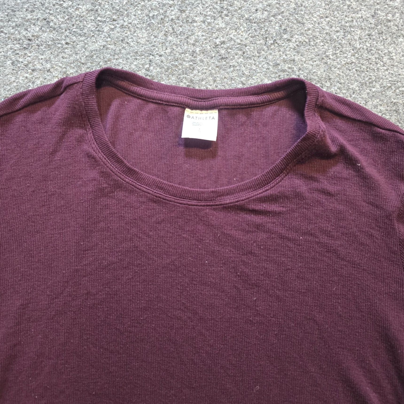 Athleta Athleta Top Womens L Purple Burgundy Ribbed Long Sleeve Casual Shirt Womens L Size L / US 10 / IT 46 - 2 Thumbnail
