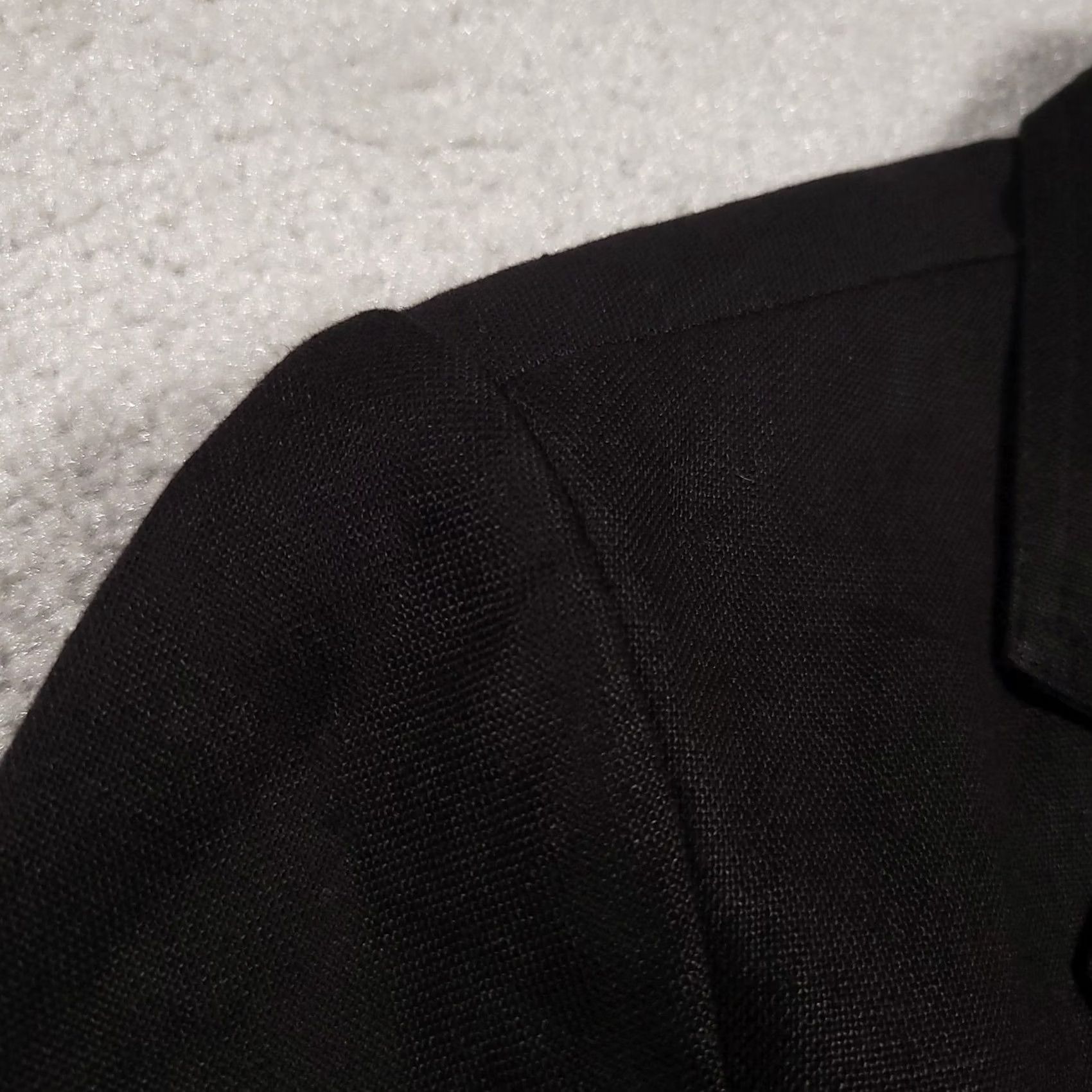 Talbots VINTAGE Talbots Blazer Womens 8 Black Linen Petite Button Front Career Jacket Pockets Size M / US 6-8 / IT 42-44 - 6 Thumbnail