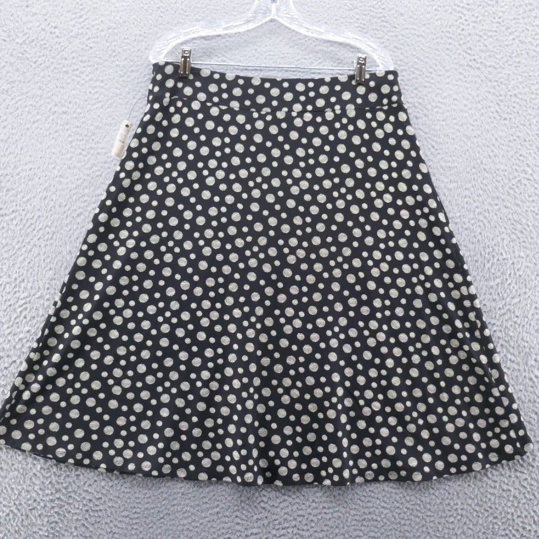 Talbots Talbots Skirt Midi Wrap Knit Black Beige Polka Dot Pull On NEW Women L Size 36" / US 14 / IT 50 - 3 Thumbnail