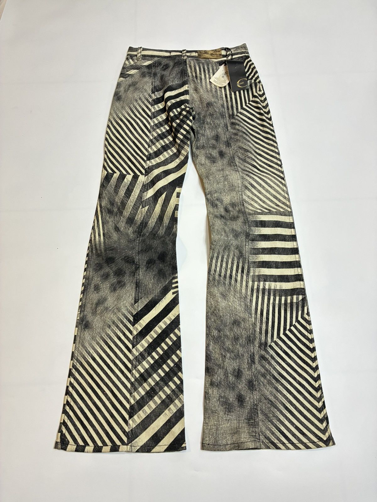 Roberto Cavalli Just Cavalli Y2K Zebra Print Design Flared Pants Size 26" / US 2 / IT 38 - 2 Thumbnail