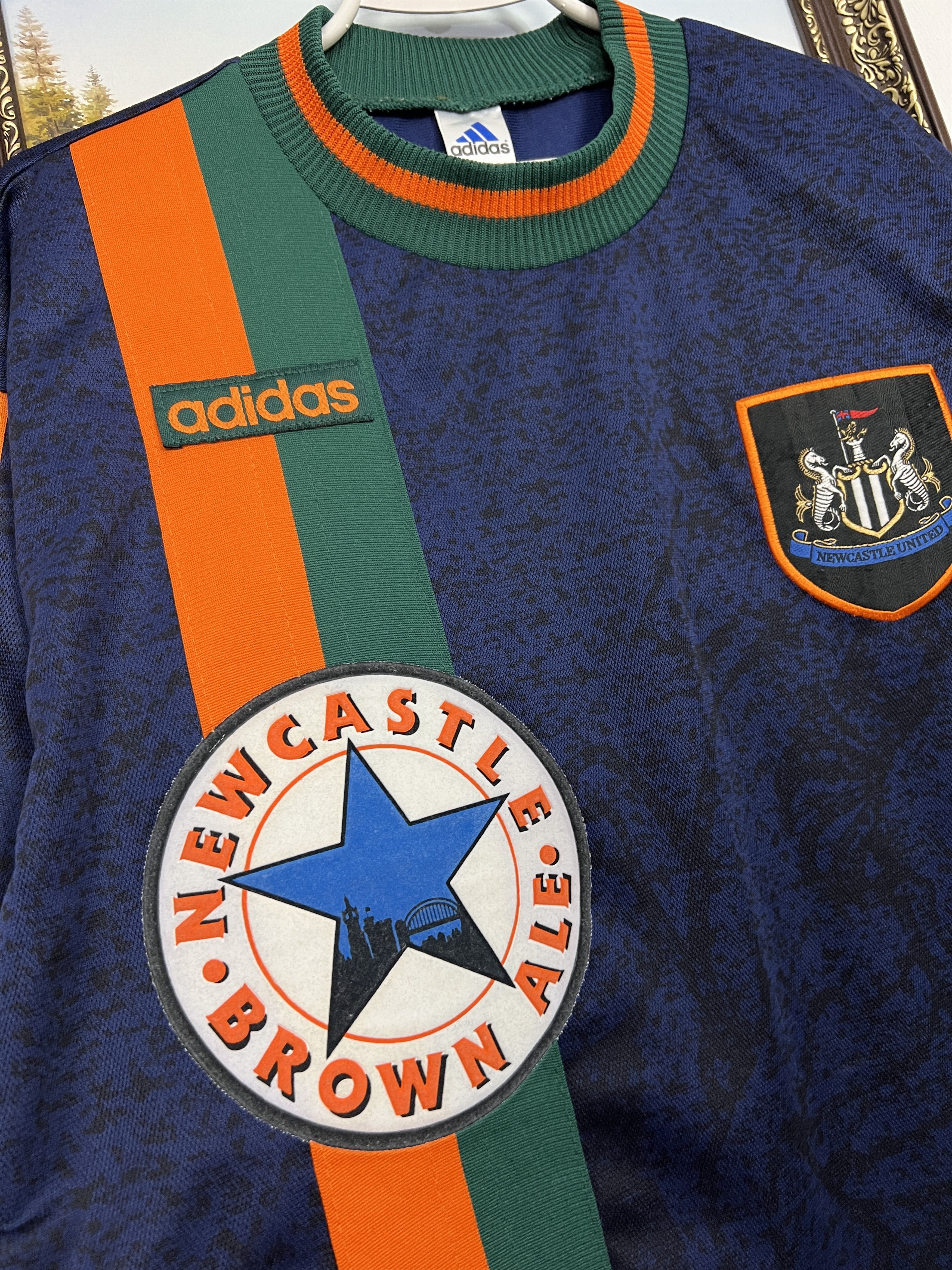 Adidas Newcastle Away football shirt 1997 Soccer Jersey Trikot Rare Size US XL / EU 56 / 4 - 4 Thumbnail
