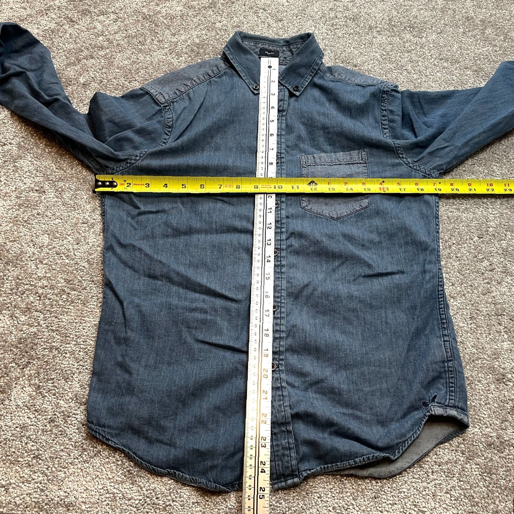 American Eagle Outfitters American Eagle Button Up Shirt Womens XS Blue Chambray Cotton Size XS / US 0-2 / IT 36-38 - 7 Thumbnail