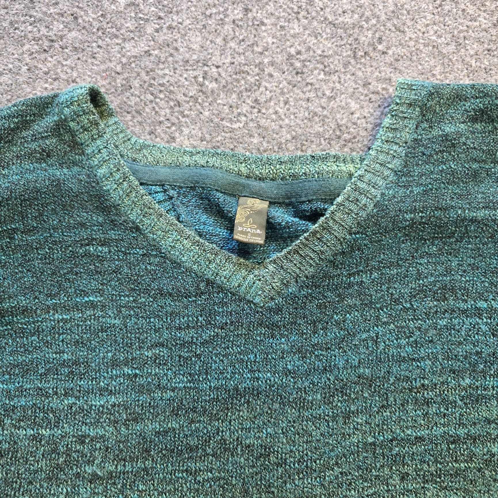 Prana Prana Sweater Womens Size Small Green Striped Knit Long Sleeve Open Back Casual Pullover Lightweight Knit Size S / US 4 / IT 40 - 2 Thumbnail