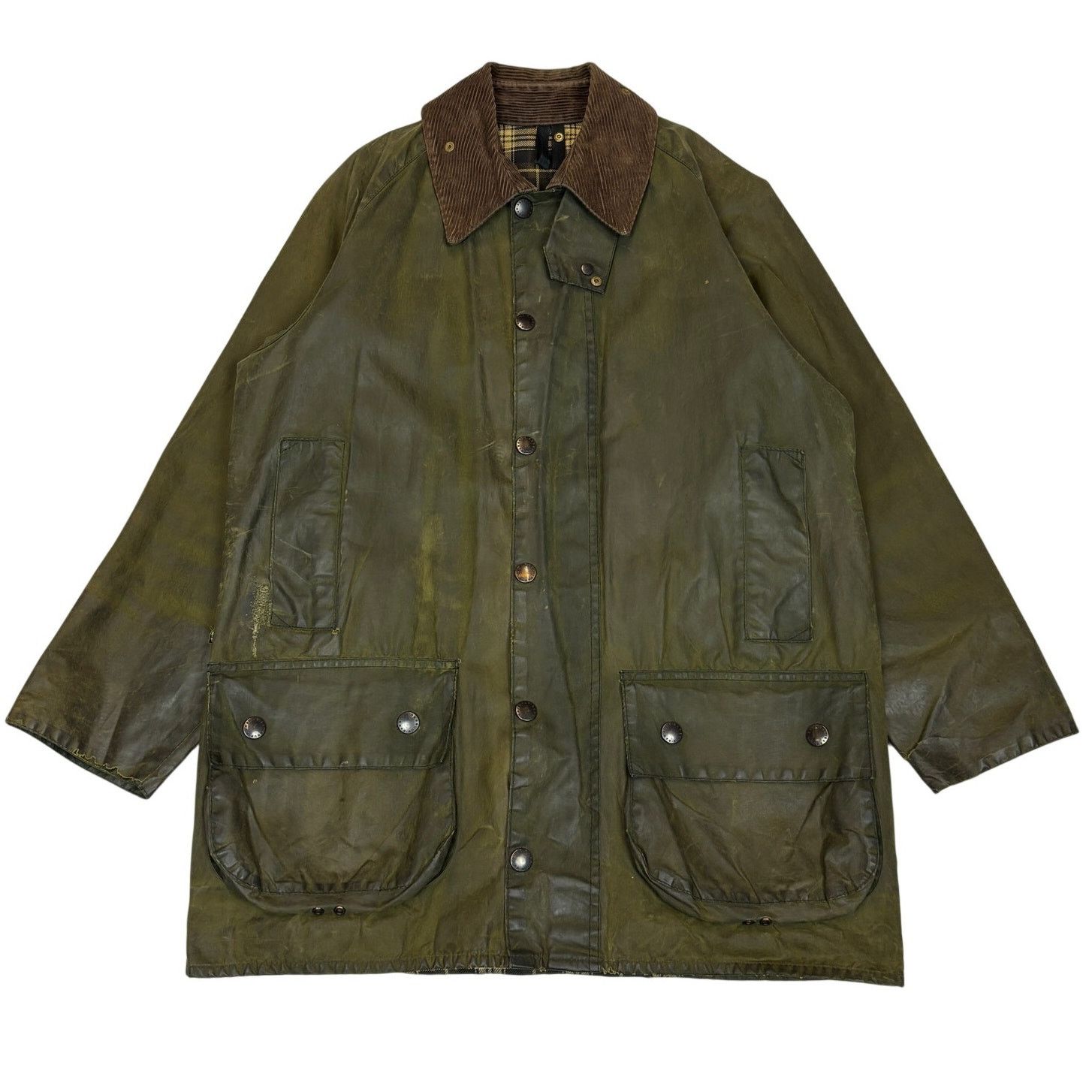 Barbour Barbour Classic Beaufort Waxed Plaid Lined Olive Jacket C38 Size US M / EU 48-50 / 2 - 1 Thumbnail