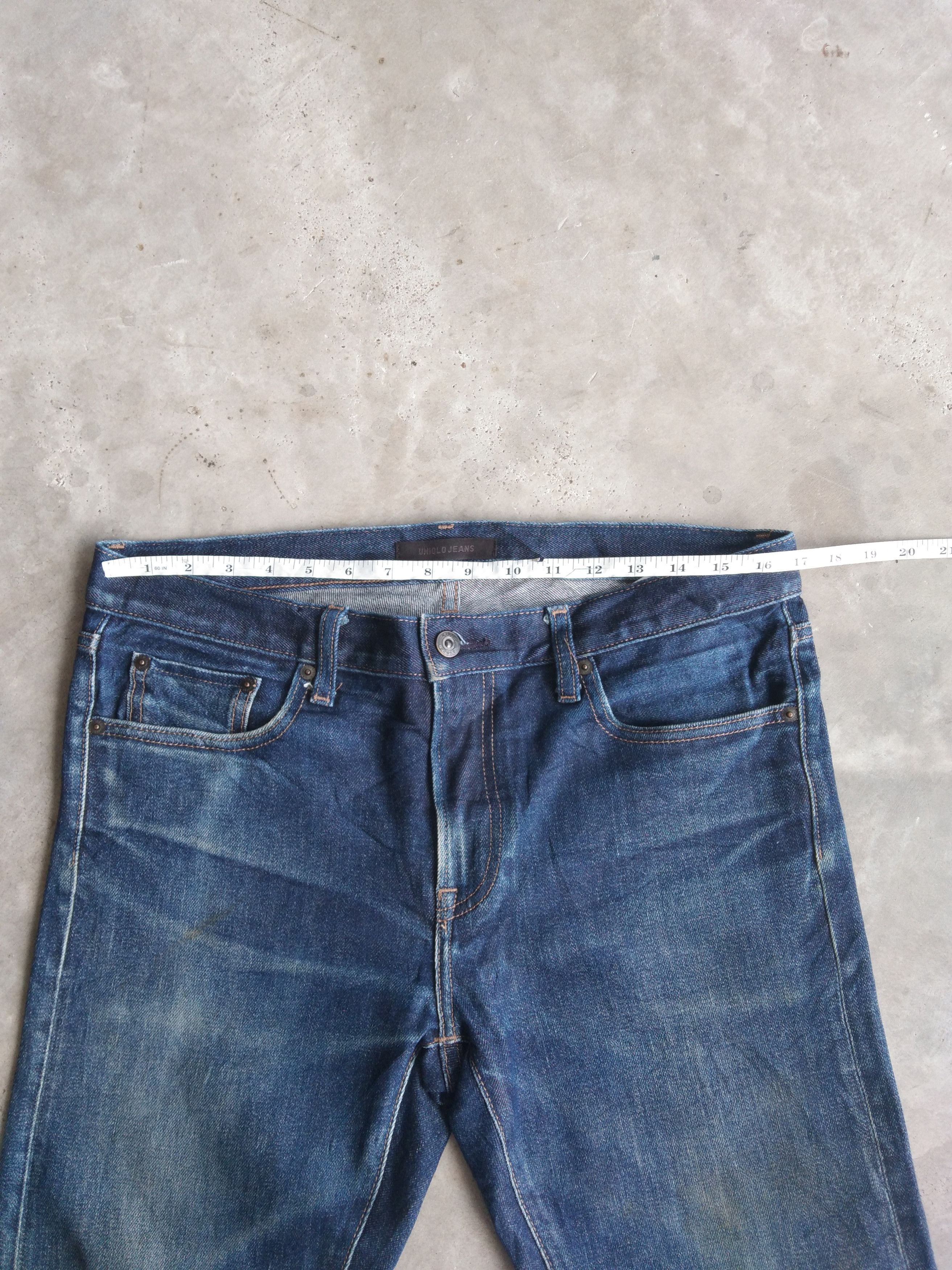 Japanese Brand Vintage Redline Uniqlo Selvedge Distressed Jeans 33x32 Size US 33 - 9 Thumbnail