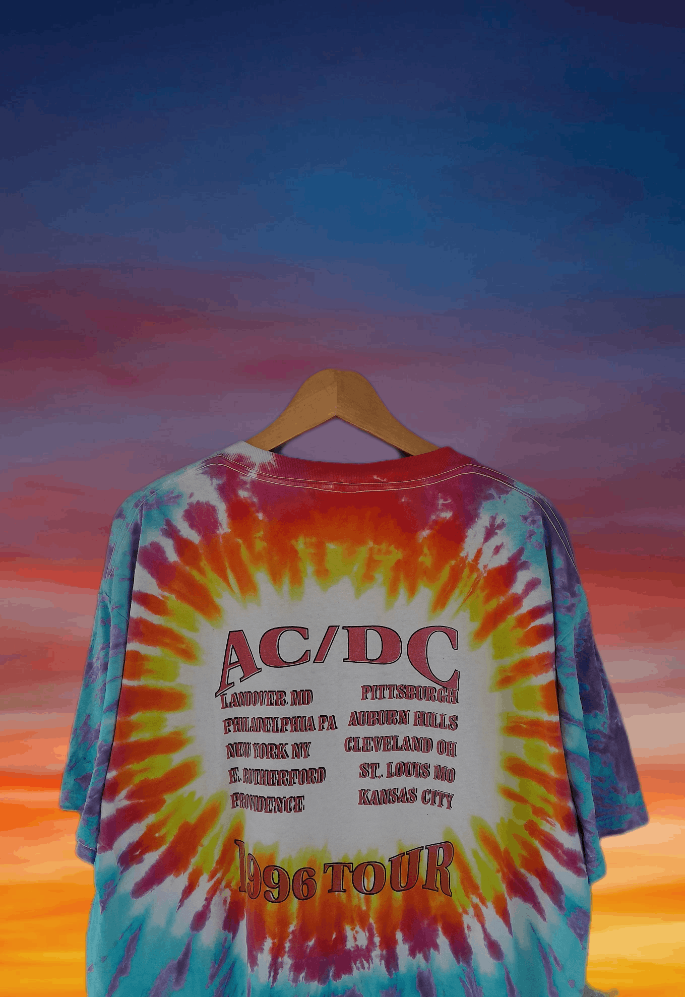 AC/DC Vintage ACDC band Ballbreker tour tee tie dye t-shirt Size US XL / EU 56 / 4 - 3 Thumbnail
