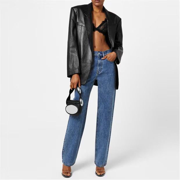 Alexander Wang o1g2r1mq0824 Mid Rise Relaxed Jeans in Denim Blue Size 26" / US 2 / IT 38 - 5 Thumbnail